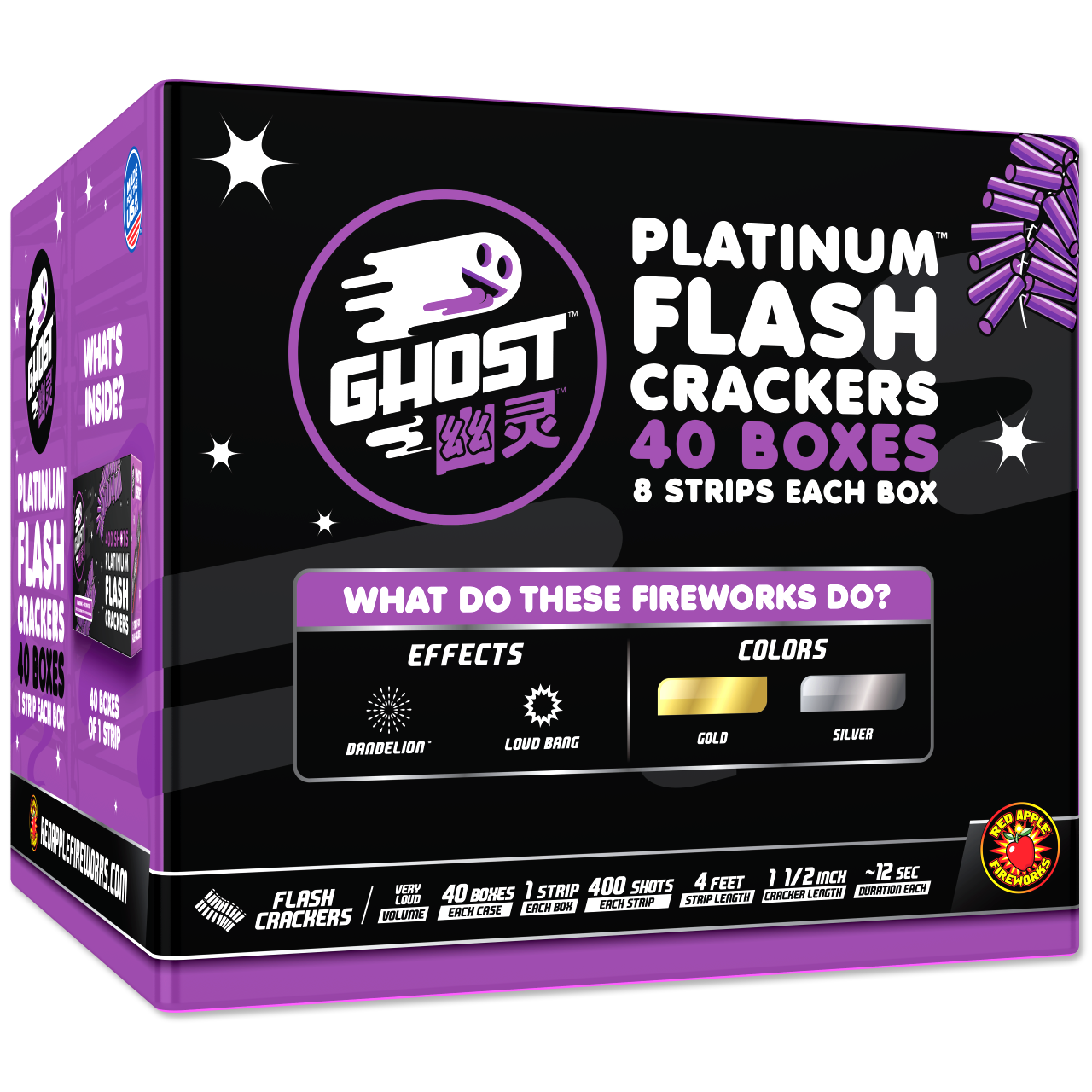 400 Shots Platinum® Flash Crackers | 40/1/400 Firecracker Rolls and Strips
