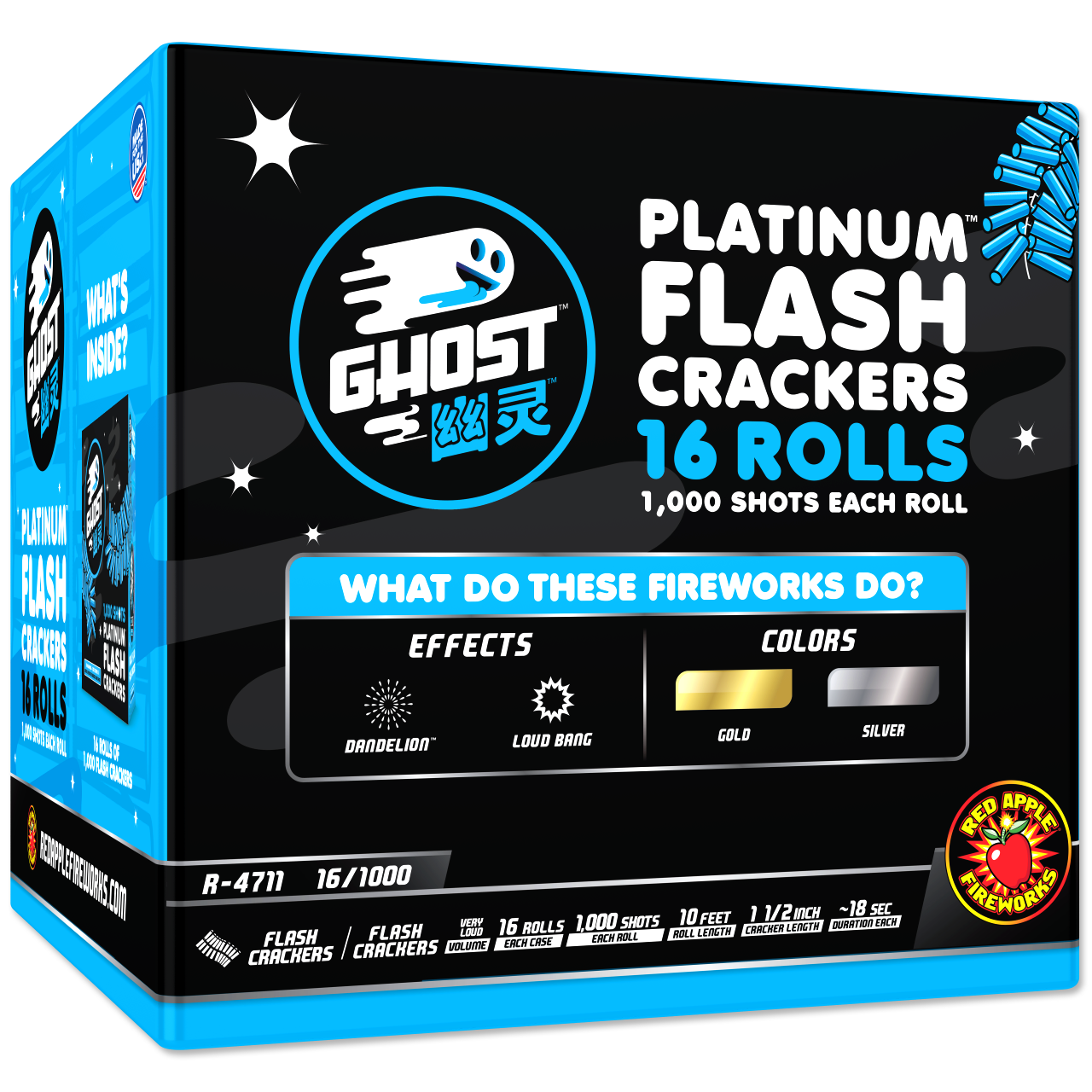 1000-Shots Platinum® Flash Crackers Firecracker Rolls and Strips