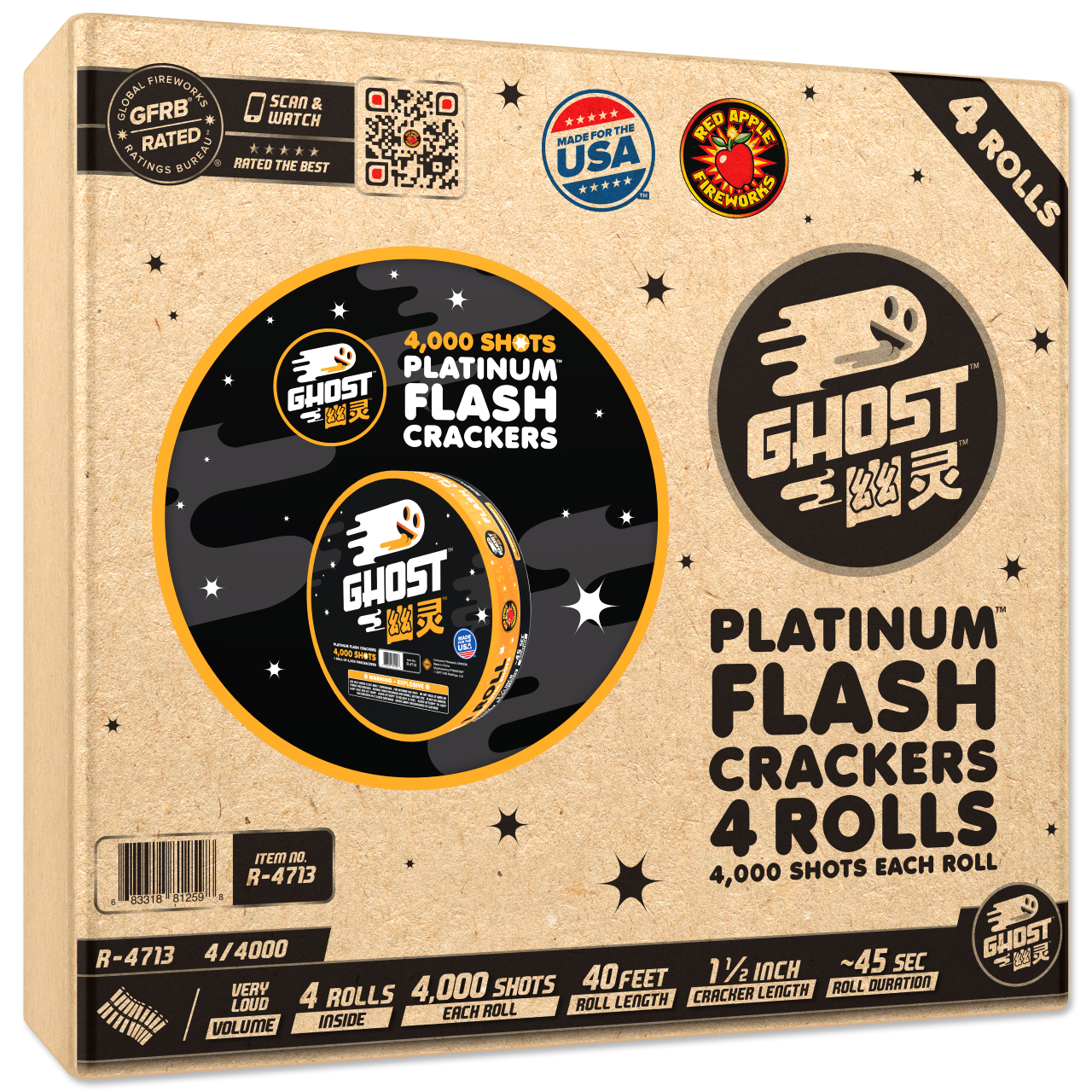 4000-Shots Platinum® Flash Crackers Firecracker Rolls and Strips