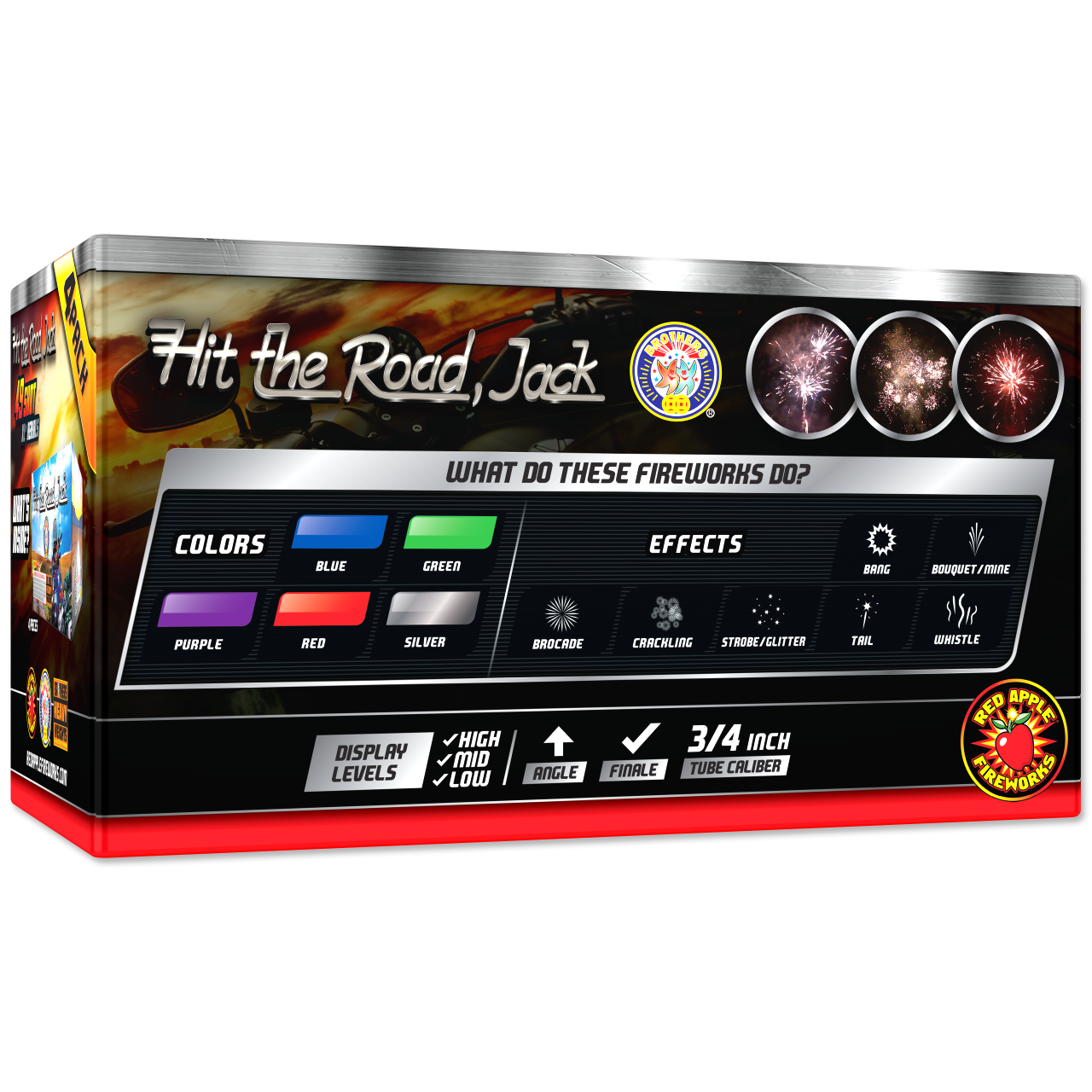 Hit The Road, Jack 49 Shots XL® Aerials by Brothers XL® Aerial Cakes (Up to 500 Grams)
