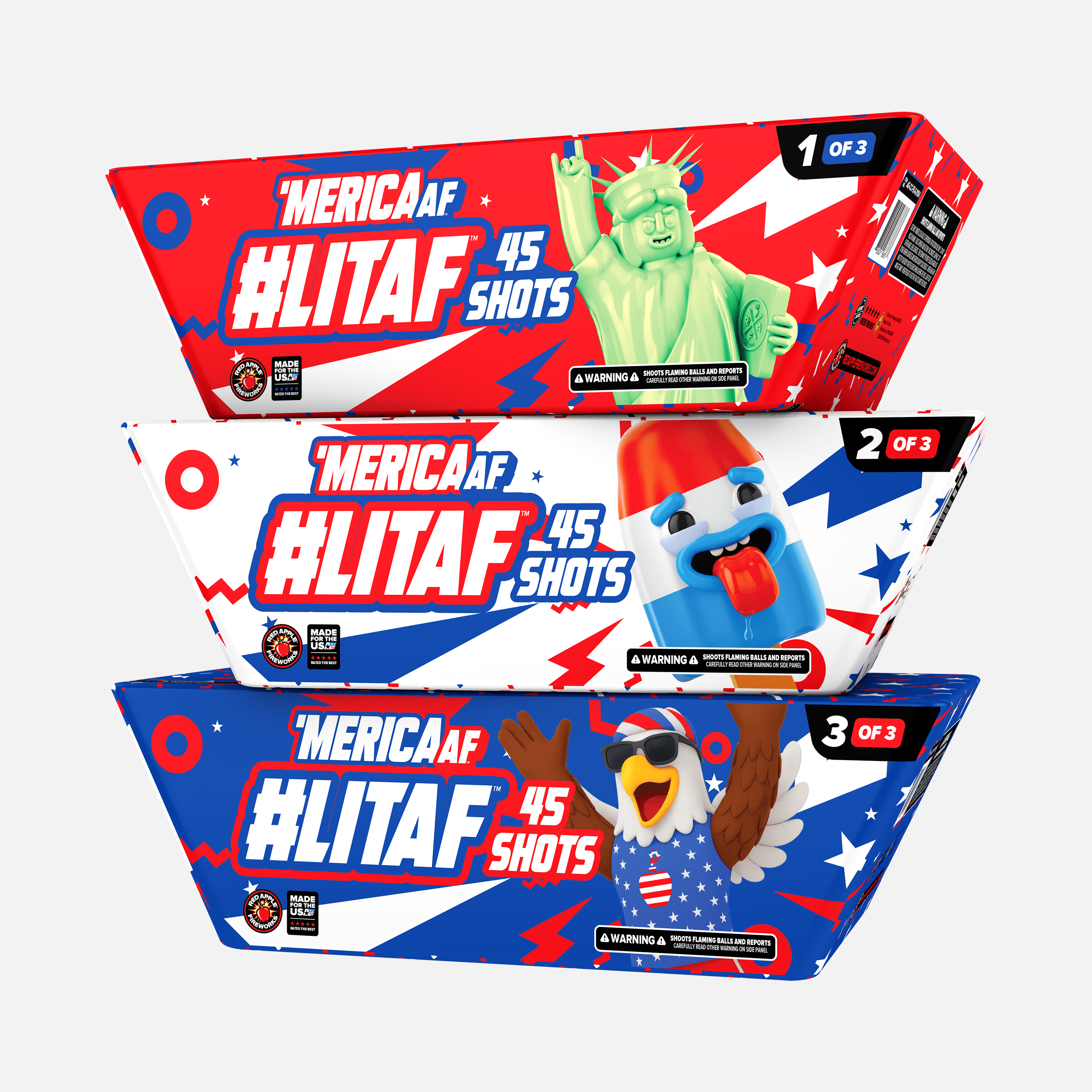 'MERICA AF™ #LITAF™ 135 Shots XL® Aerial Finale Set®