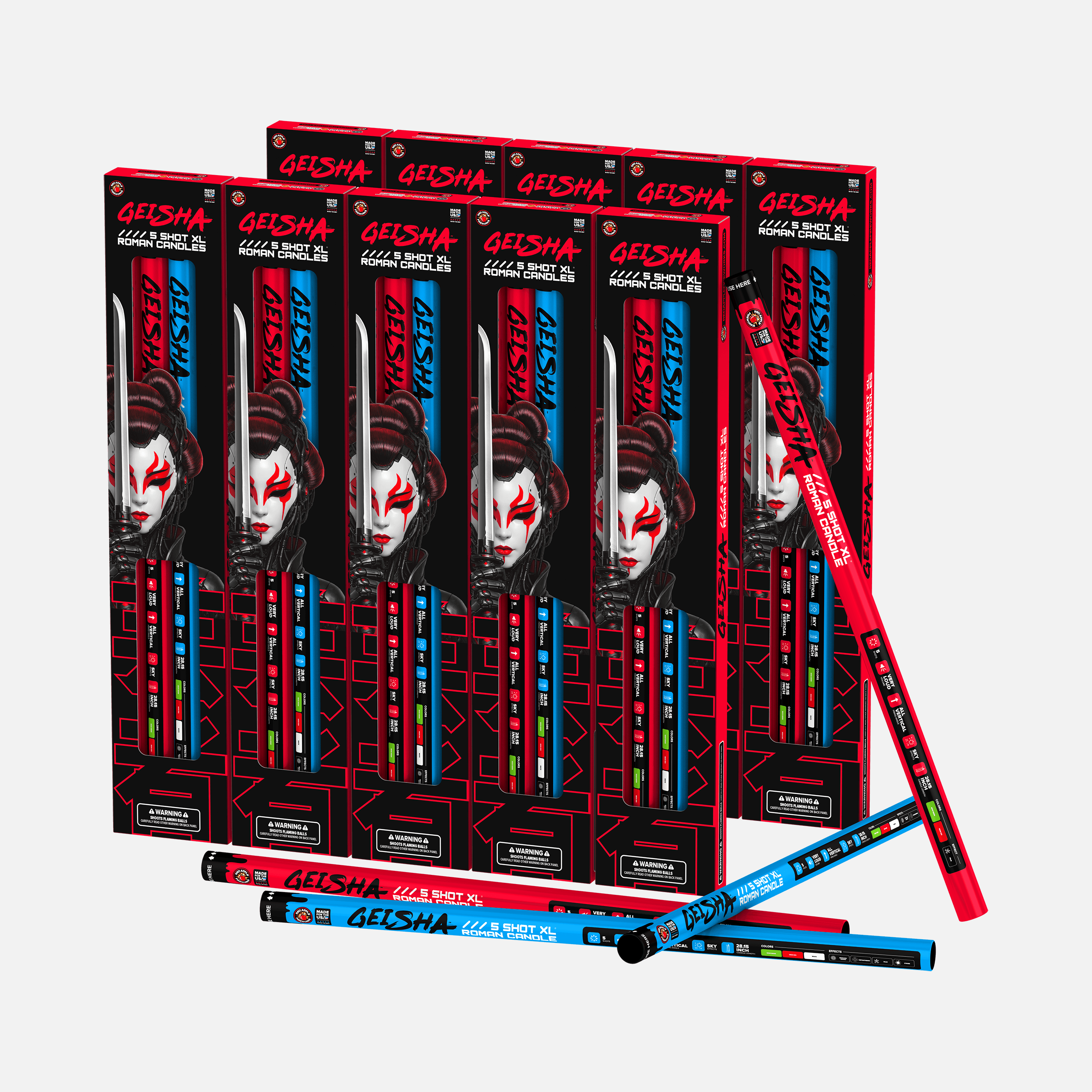 Geisha® 5 Shot XL® Roman Candles