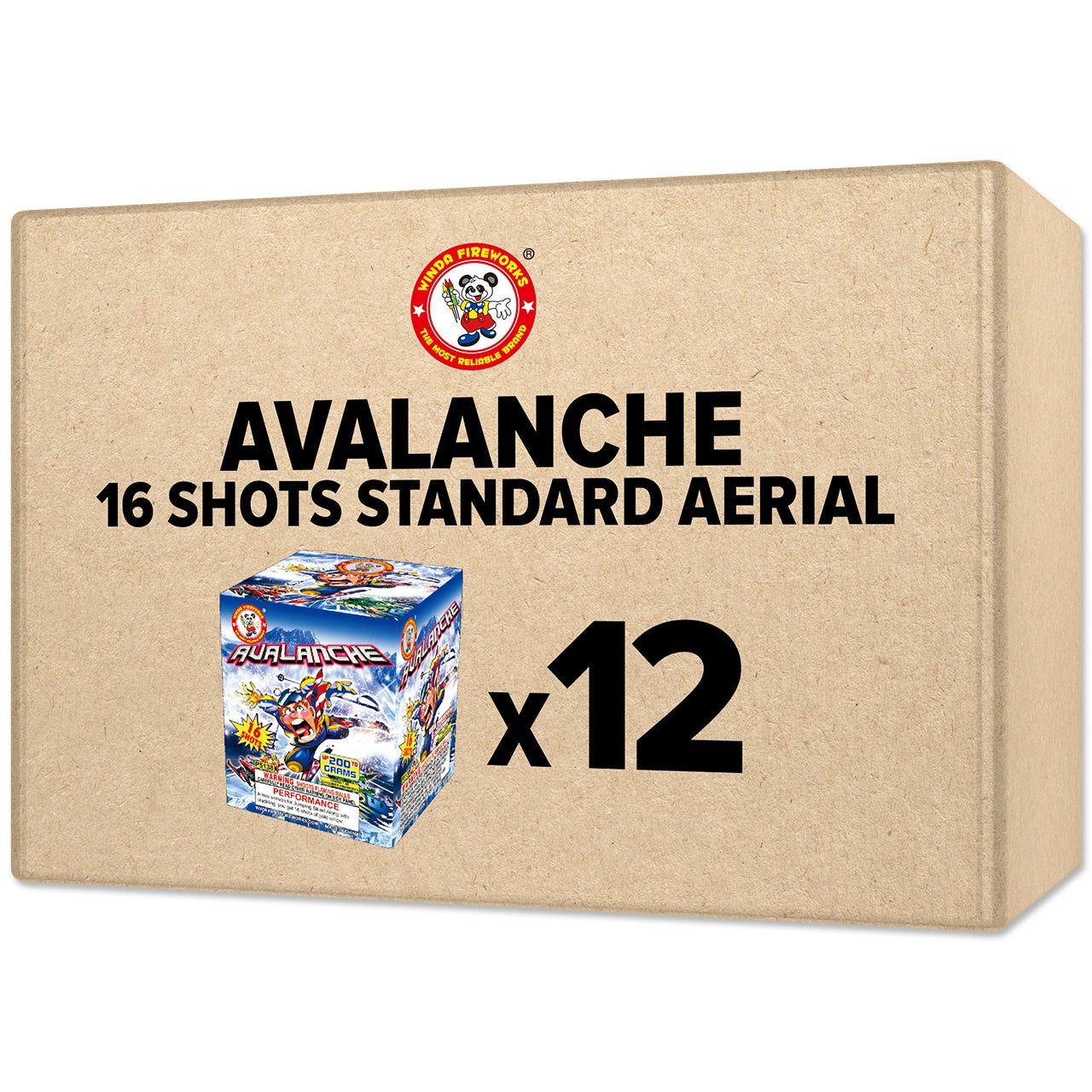 Avalanche 16 Shots Standard Aerial Standard Aerial Cakes (Up to 200 Grams)