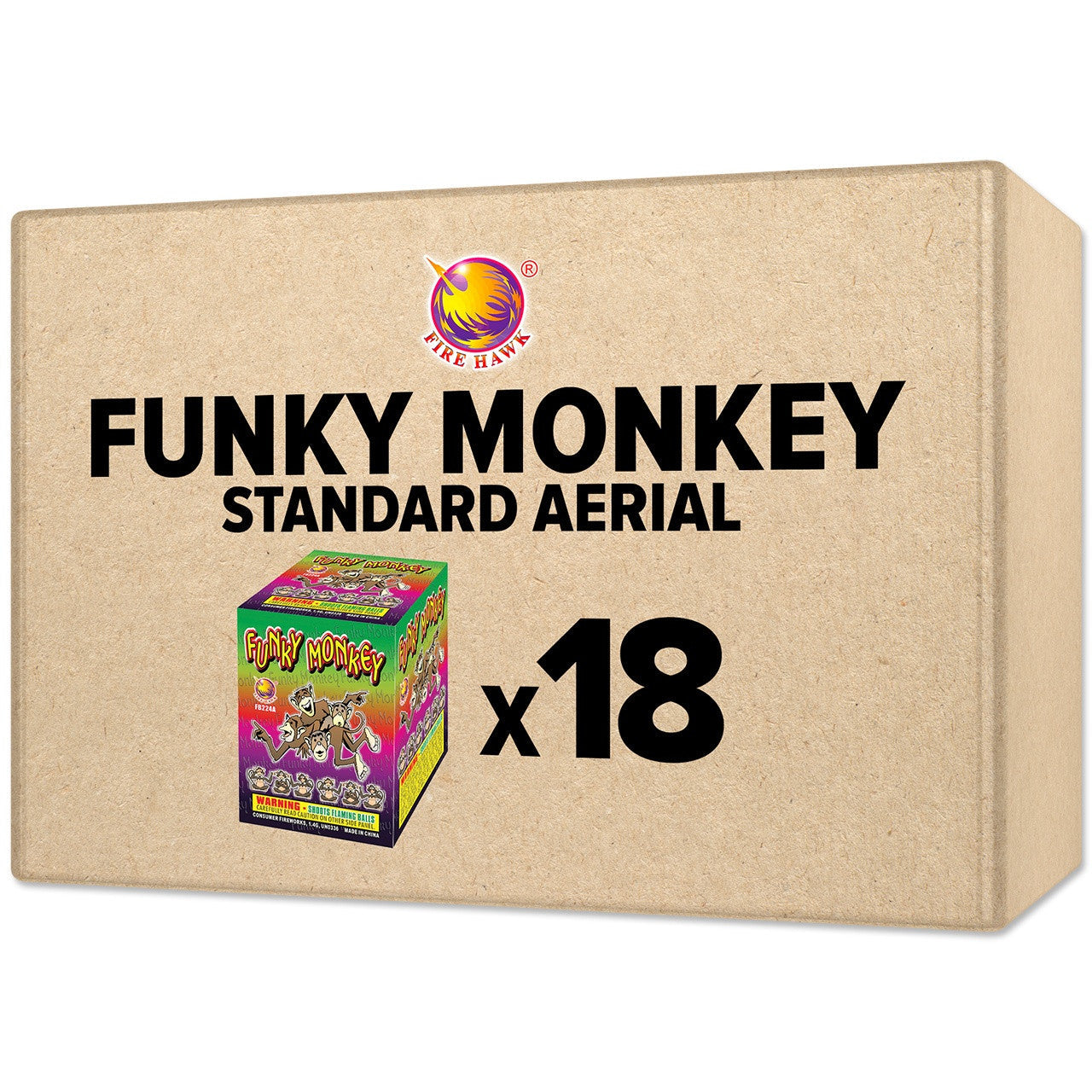 Funky Monkey 16 Shot Standard Aerials Standard Aerial Cakes (Up to 200 Grams)