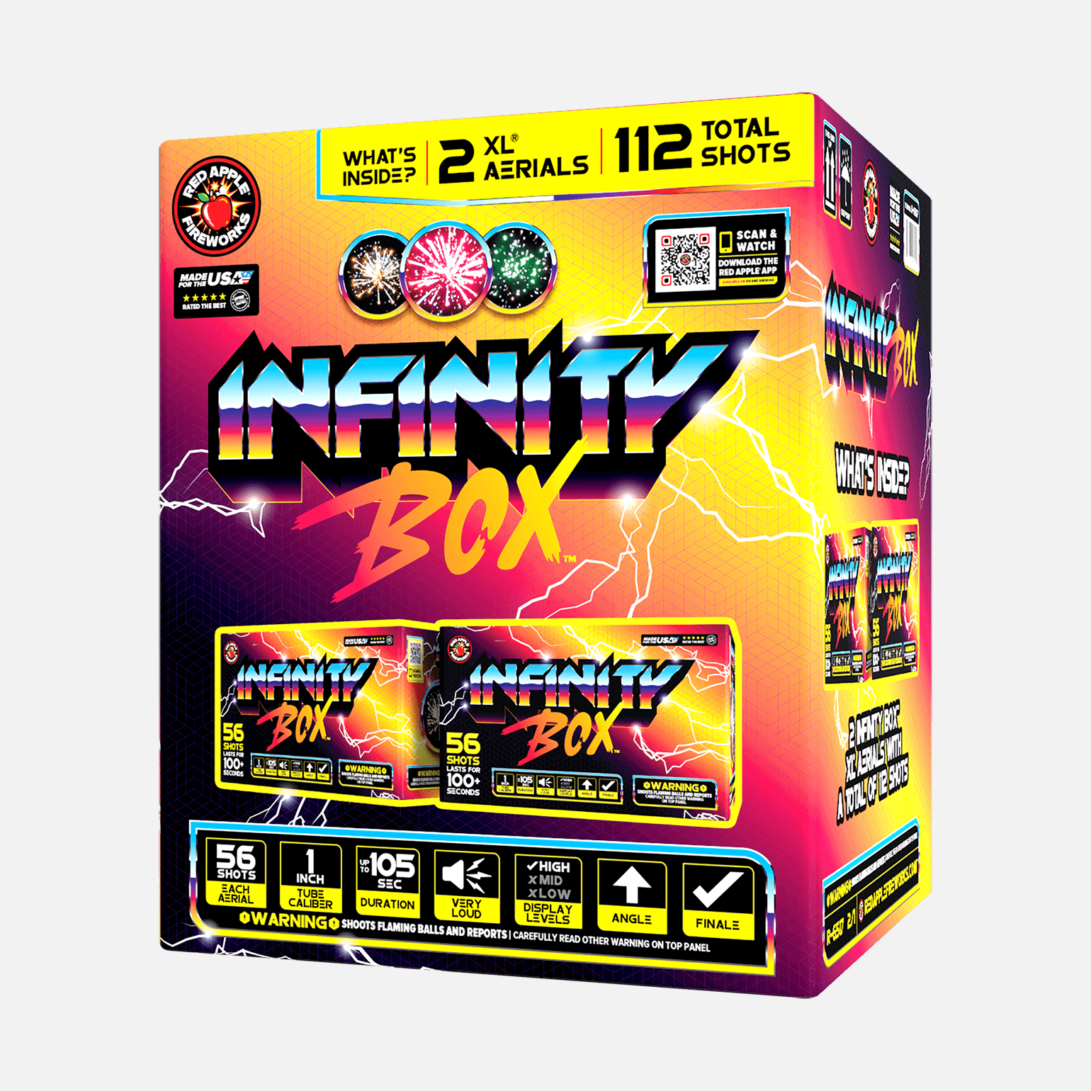 Infinity Box™ 56-Shots XL® Aerials XL® Aerial Cakes (Up to 500 Grams)