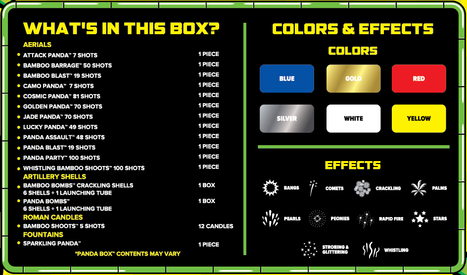 Panda Box® 692 Shot Fireworks Sampler®