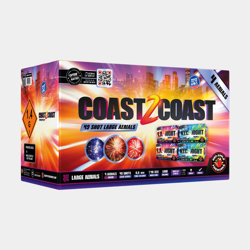 Coast 2 Coastâ„¢ 49-Shots Large Aerials Large Aerial Cakes (Up to 350 Grams)