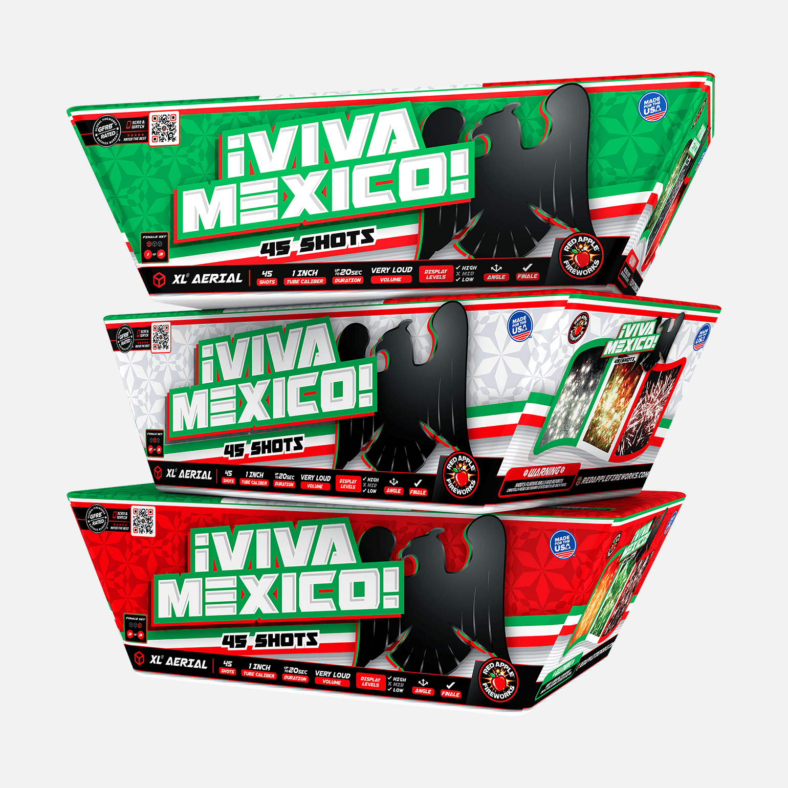 Viva Mexico®! 135-Shots XL® Aerial Finale Set® XL® Finale Sets® (Up to 2000 Grams)