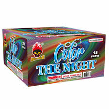 Color The Night 48 Shot XL Aerial XL® Aerial Cakes (Up to 500 Grams)