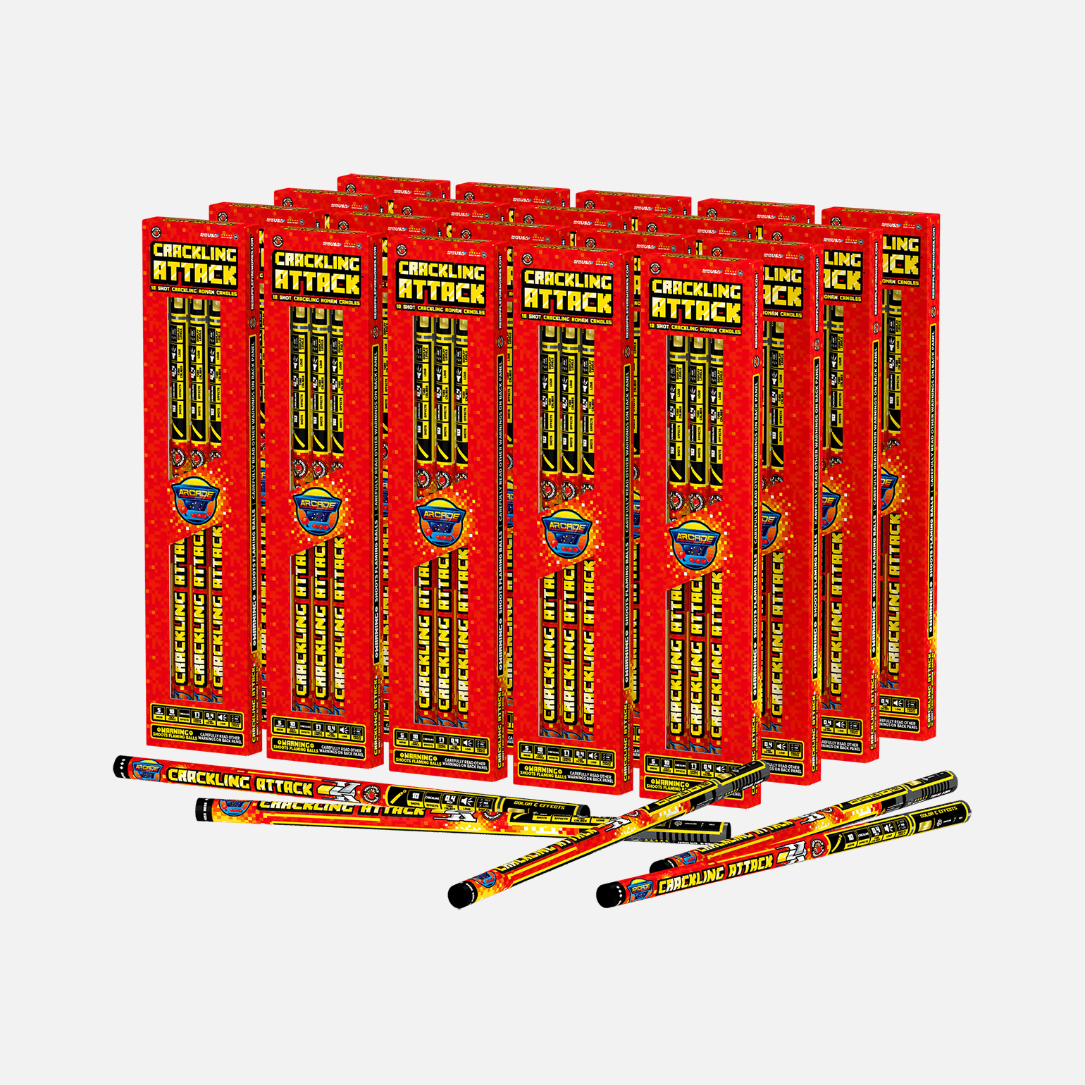 Crackling Attack⢠10 Shots Roman Candles Standard Roman Candles