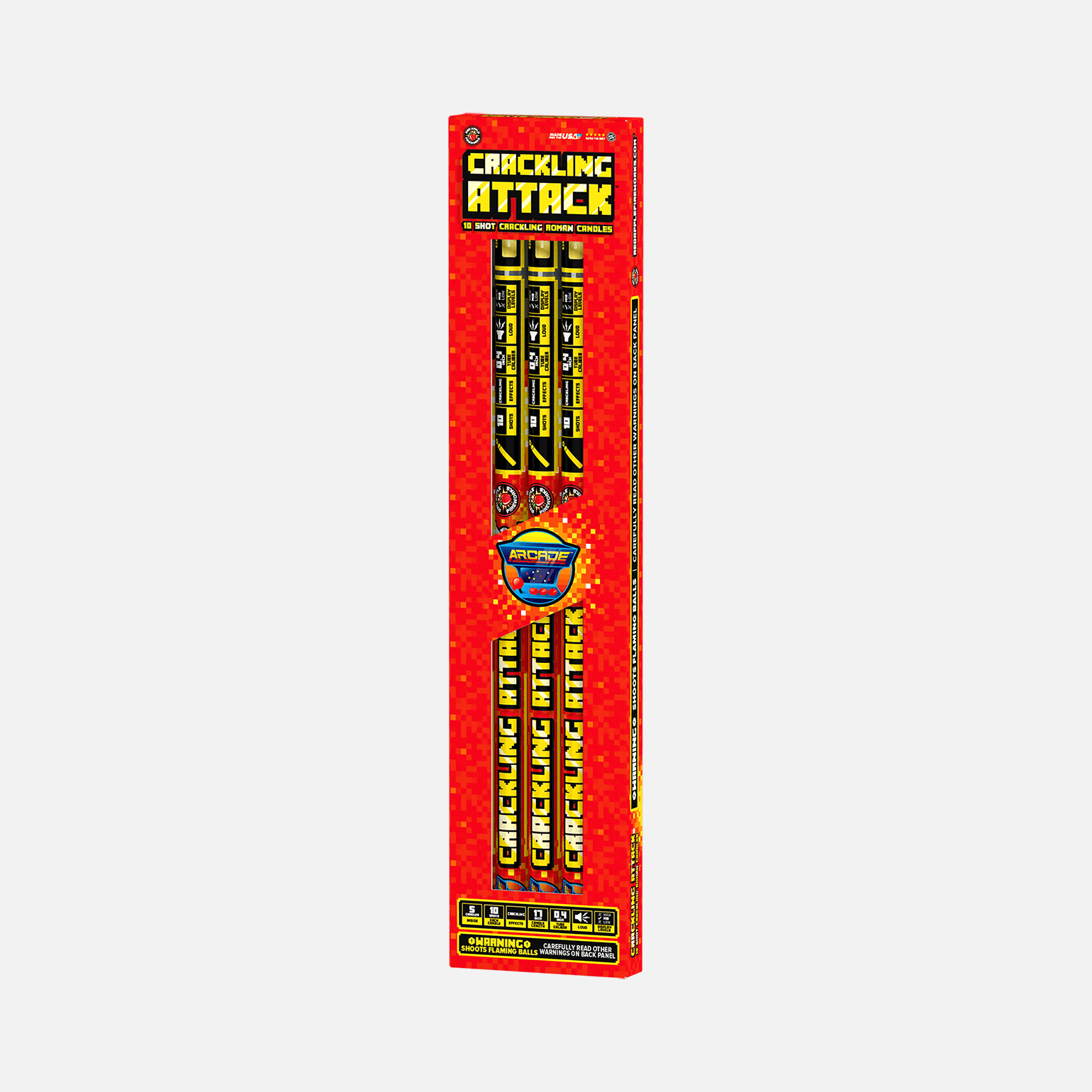 Crackling Attack⢠10 Shots Roman Candles Standard Roman Candles