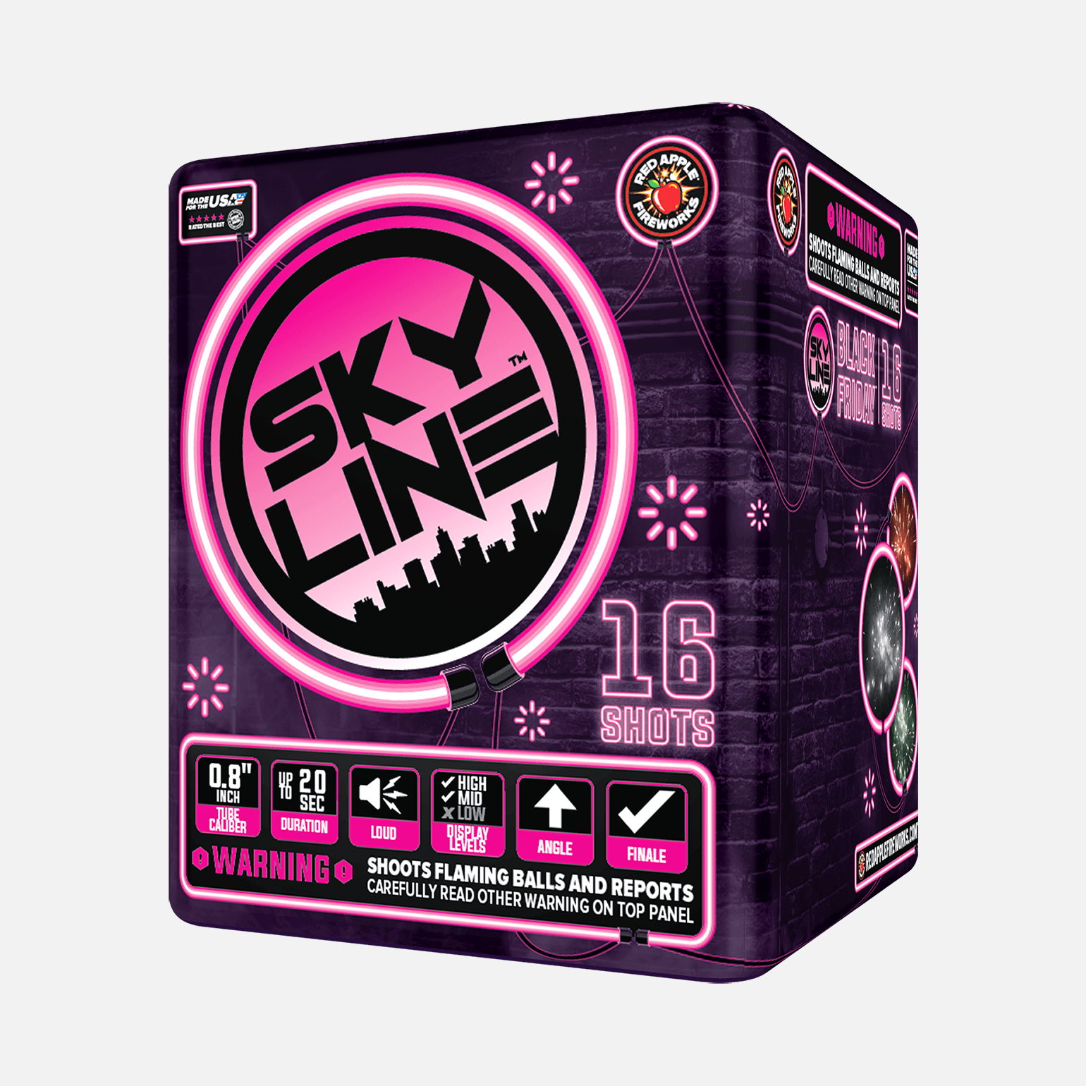Black Friday Skyline® 16 Shots Standard Aerials Standard Aerial Cakes (Up to 200 Grams)