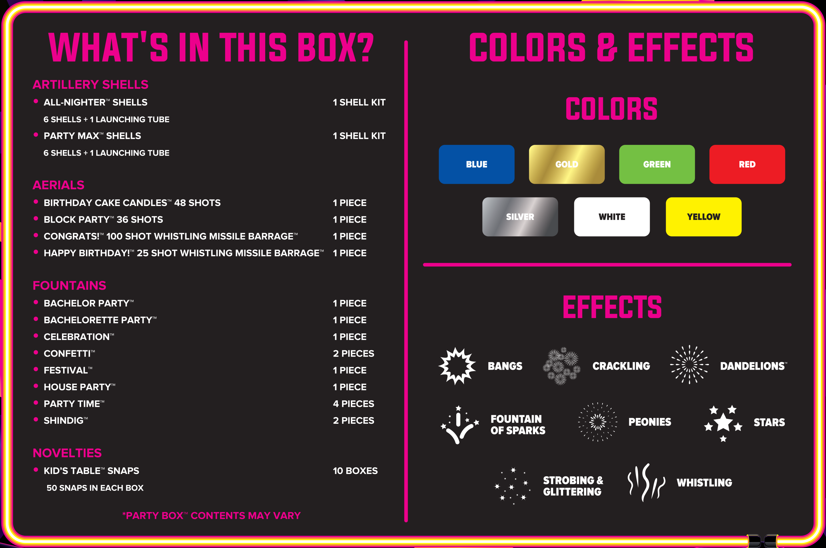 Black Friday Party Box 400 Shot Fireworks Samplers™