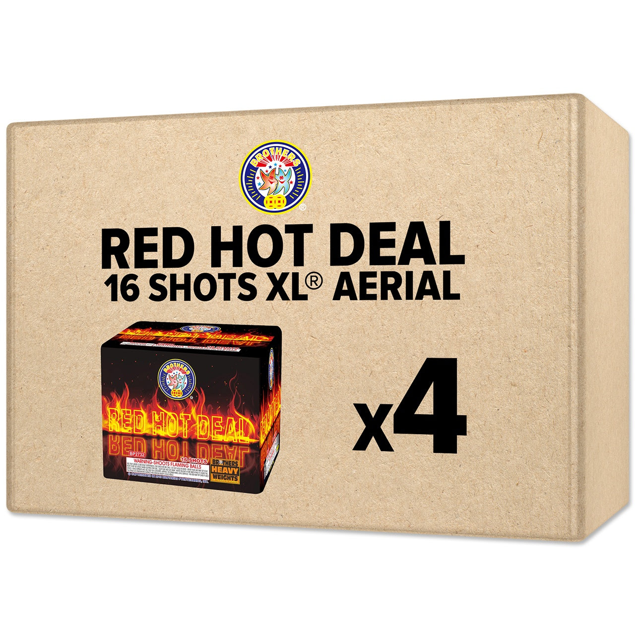 Red Hot Deal 16 Shots XL Aerial XL® Aerial Cakes (Up to 500 Grams)
