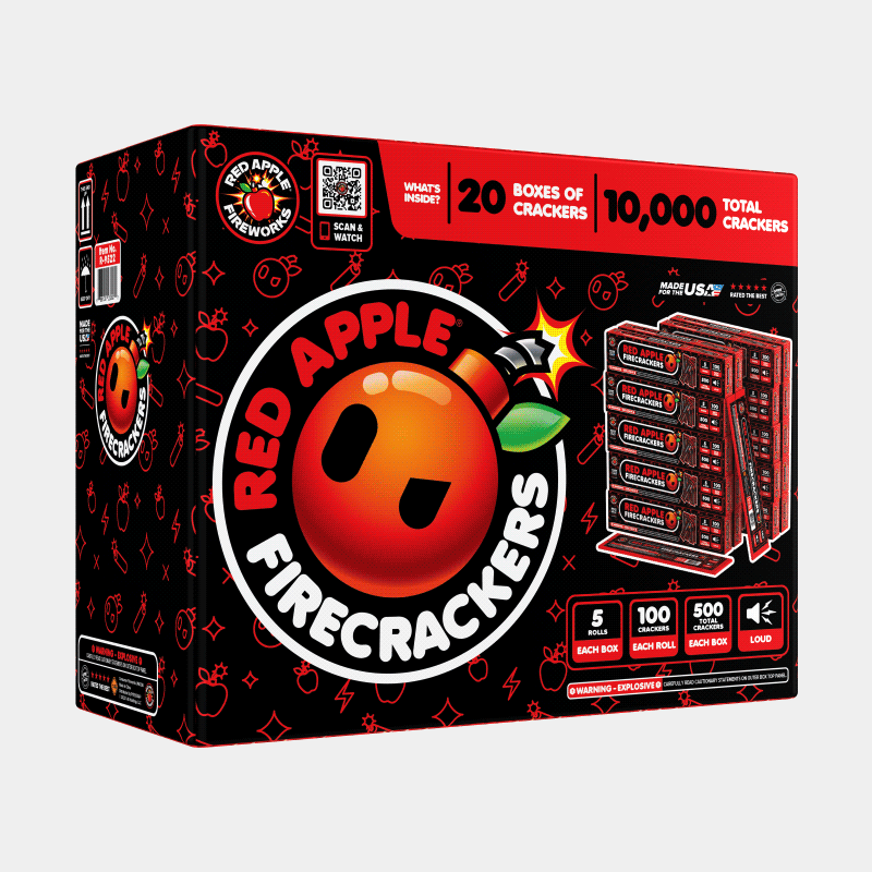 Red AppleĀ® Bombs 100 Strip Flash Crackers Firecracker Rolls and Strips