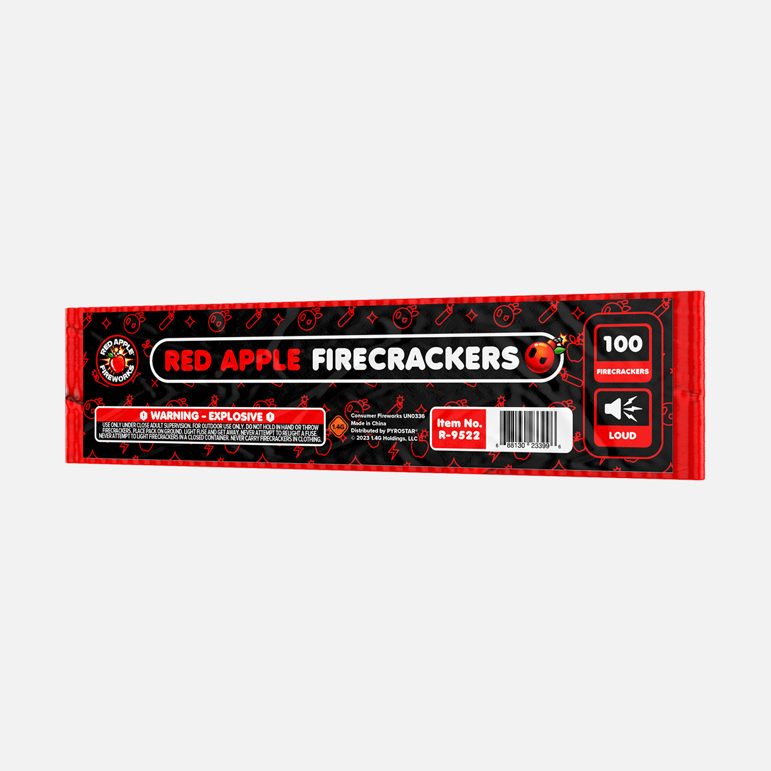 Red AppleĀ® Bombs 100 Strip Flash Crackers Firecracker Rolls and Strips