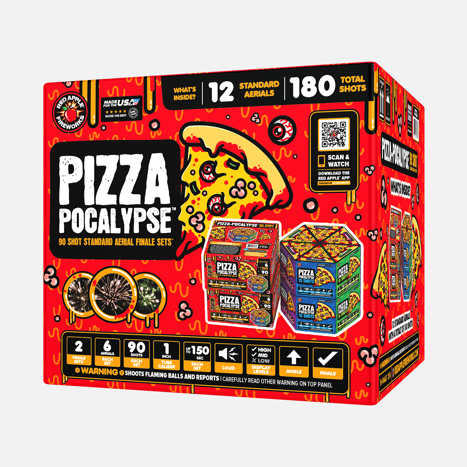 Pizza-Pocalypse™ 90 Shot Standard Aerial Finale Sets® Standard Finale Sets® (Up to 1200 Grams)