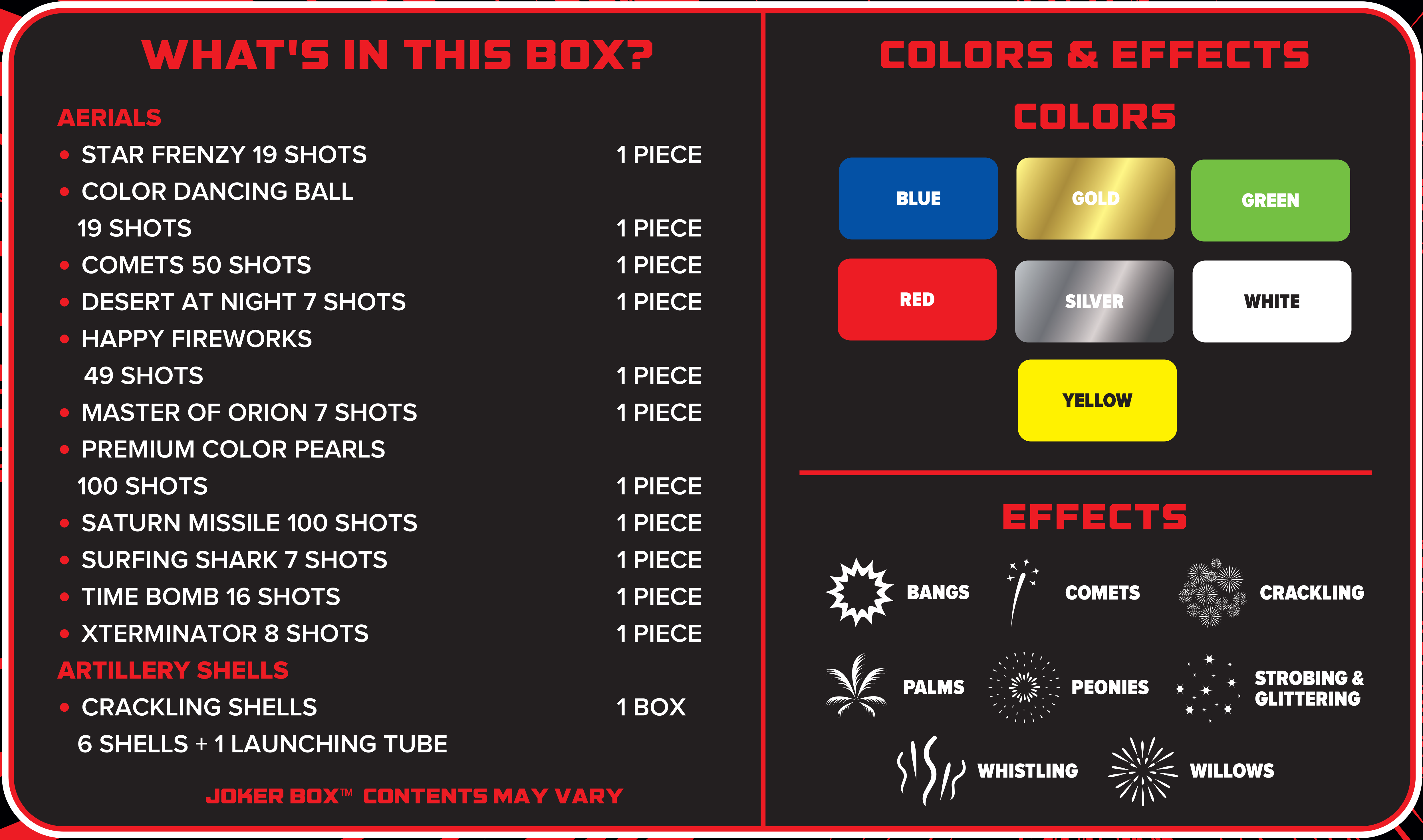 Joker⢠Box 370 Shot Fireworks Samplersā¢