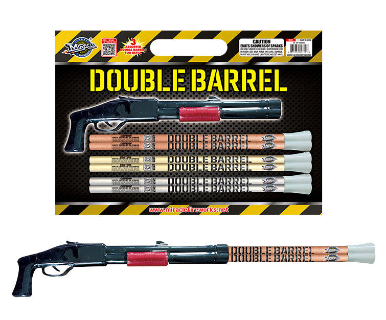 Double Barrel (3 Assorted Double Barrel Refills) 6 Shot Roman Candles Standard Roman Candles