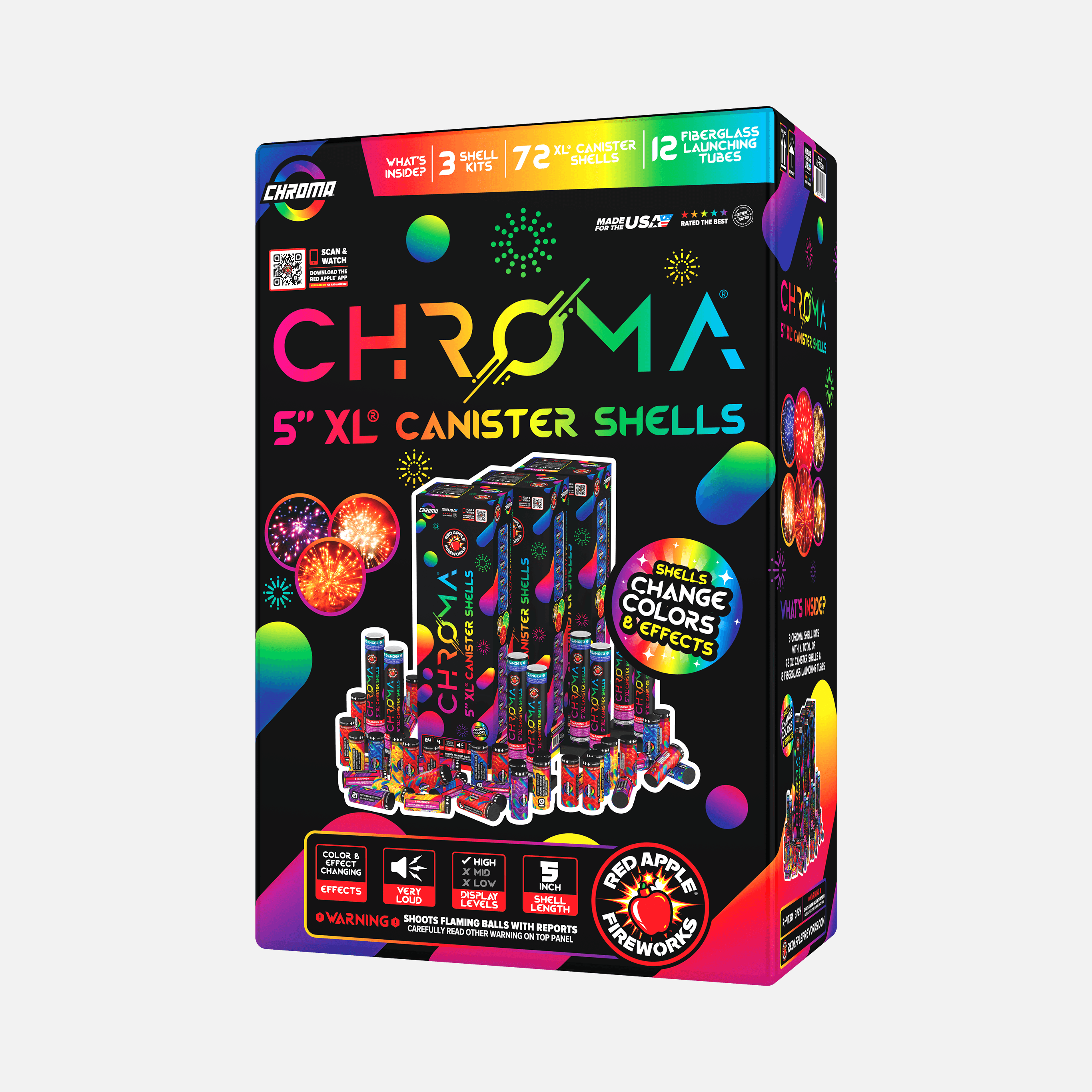 COLOR-CHANGING Chroma® 24 Shot 5 Inch XL® Canister Shells