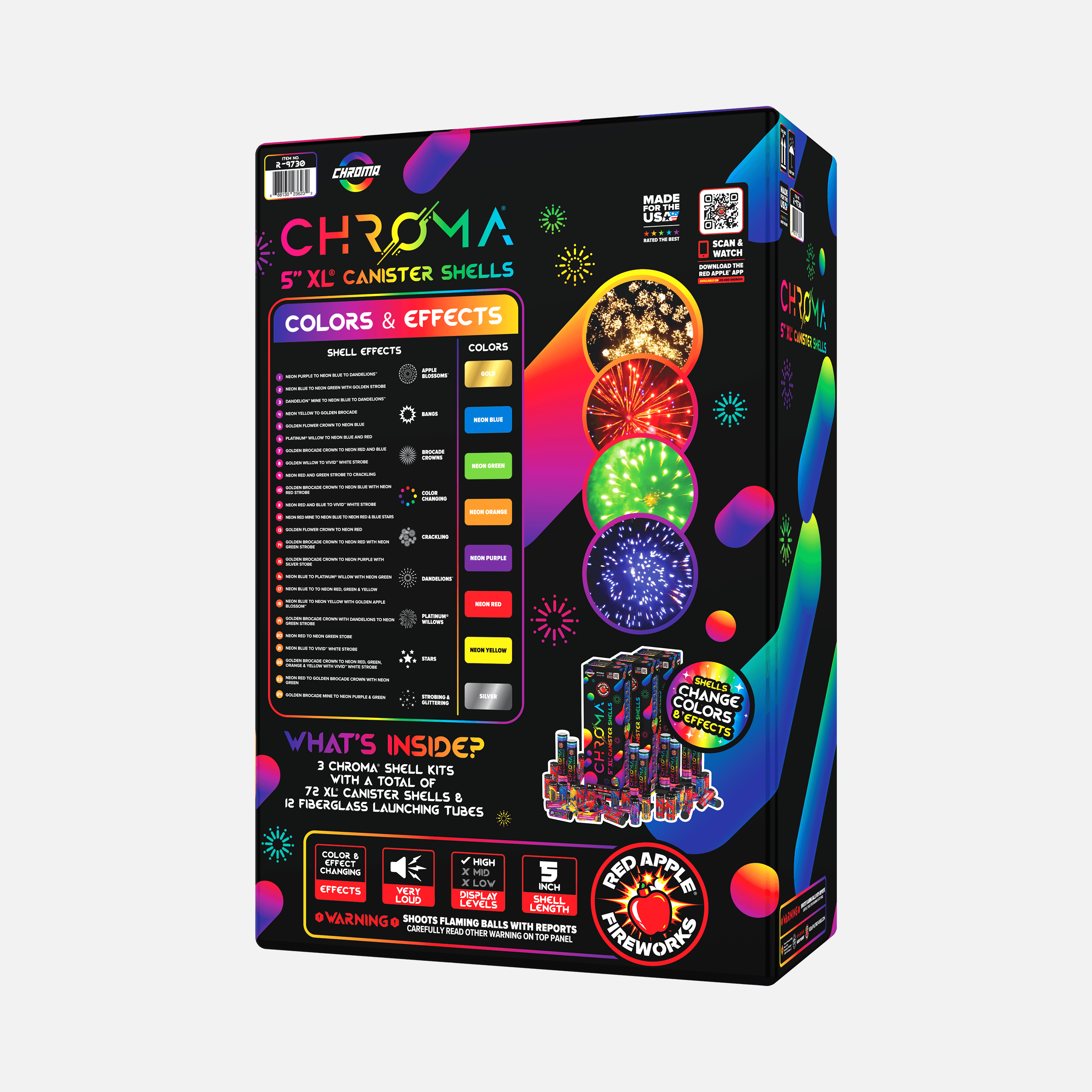 COLOR-CHANGING Chroma® 24 Shot 5 Inch XL® Canister Shells