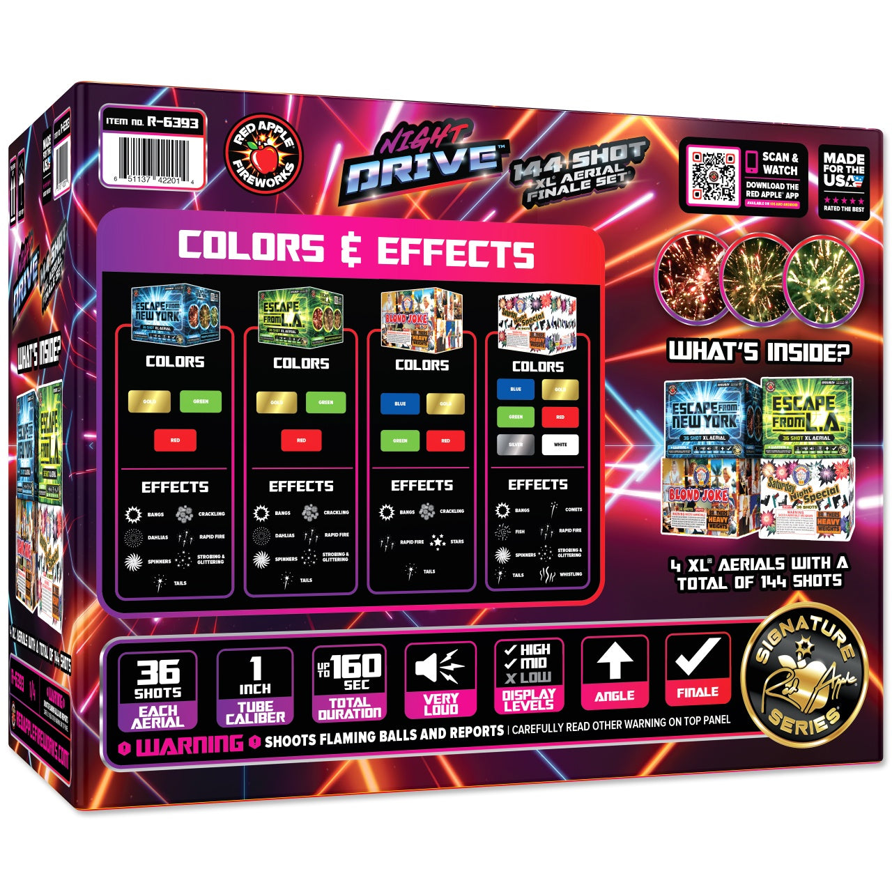 Night Drive™ 144 Shots XL® Aerial Finale Set® by Brothers