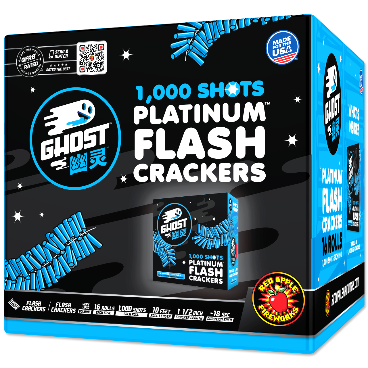 1000-Shots Platinum® Flash Crackers Firecracker Rolls and Strips