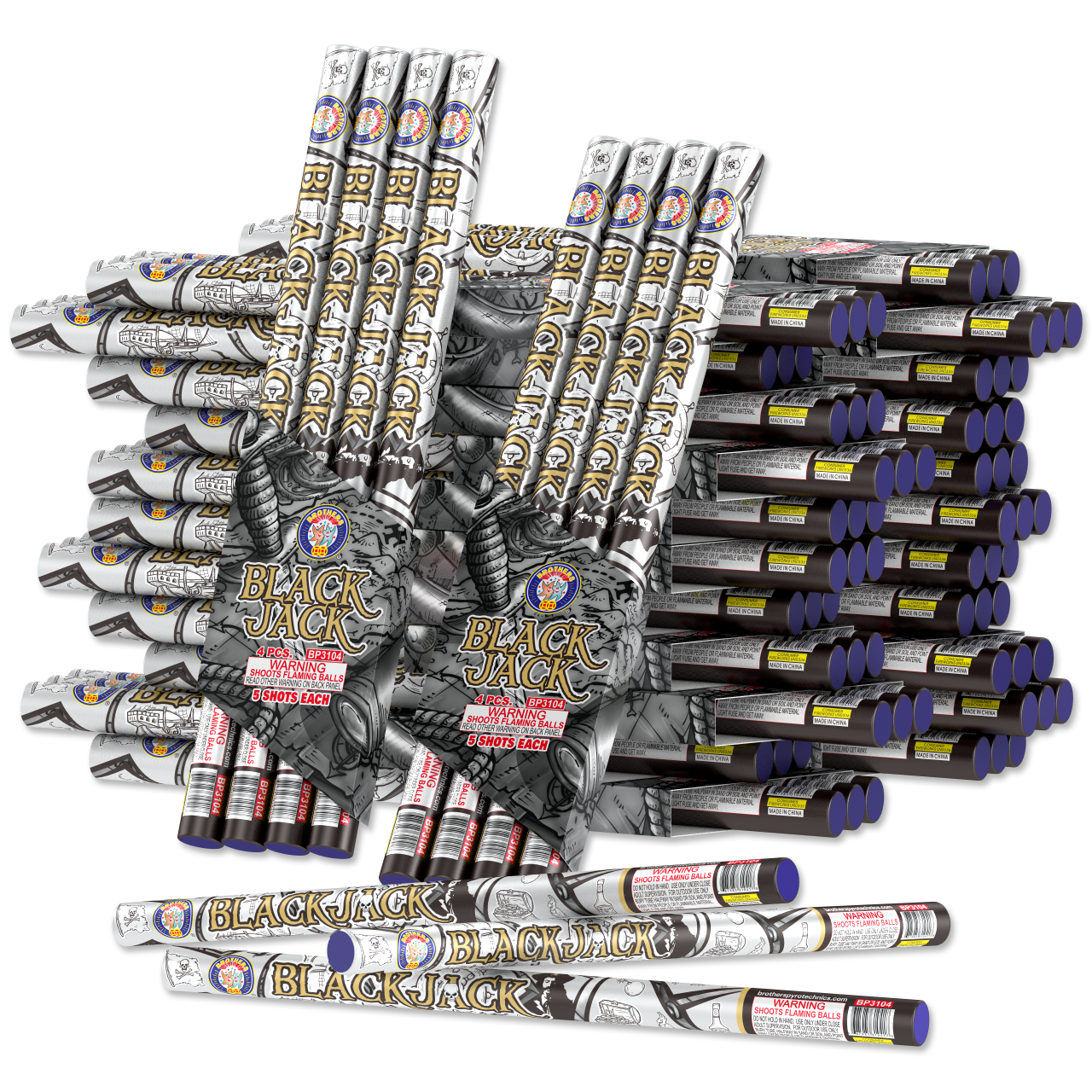Blackjack 5 Shots Large Roman Candle by Brothers Large Roman Candles