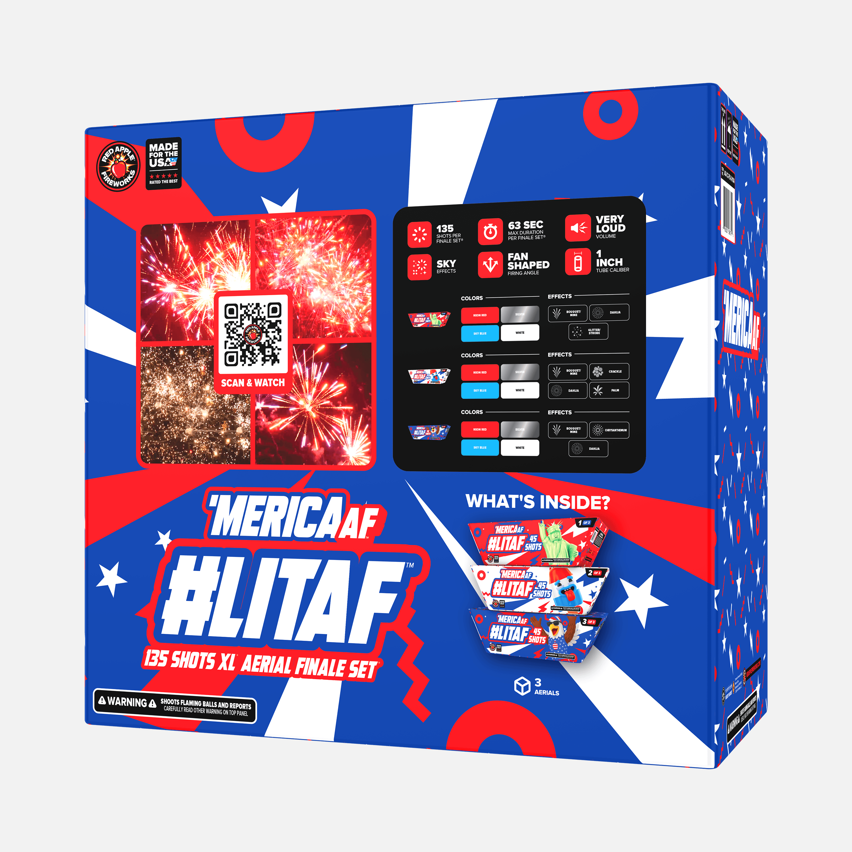 'MERICA AF™ #LITAF™ 135 Shots XL® Aerial Finale Set®