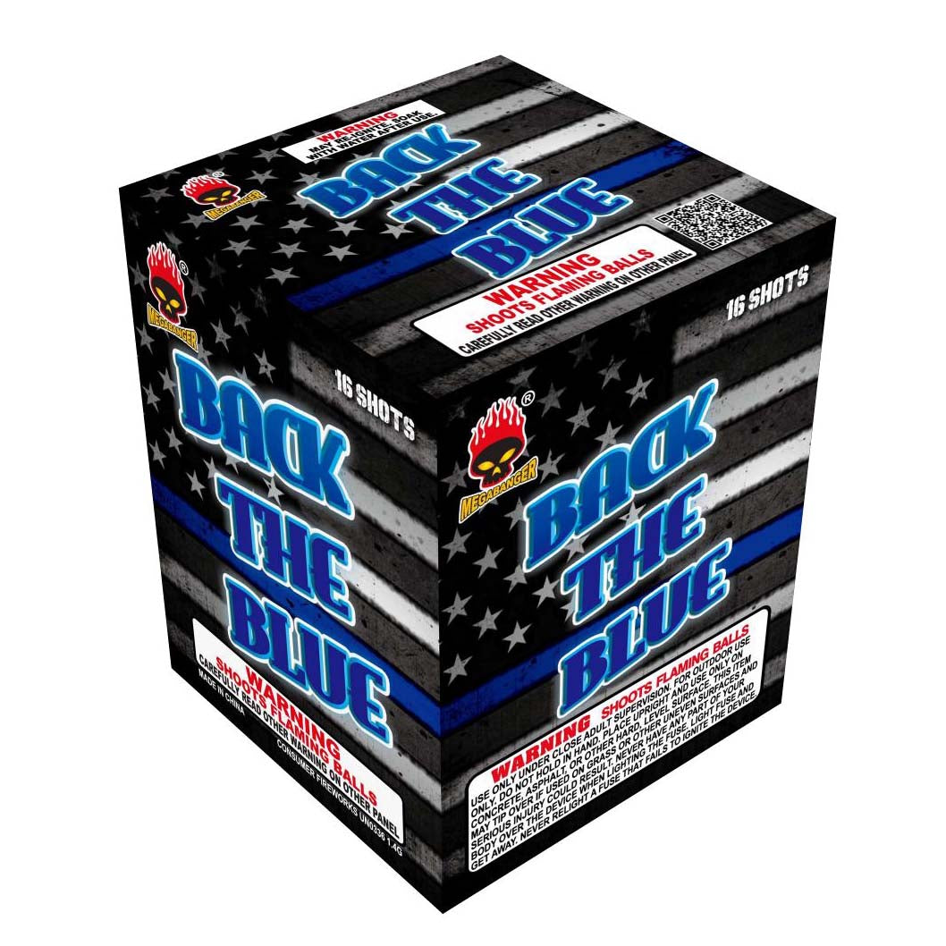 Back The Blue/All Things Pink 16 Shot Standard Aerial Standard Aerial Cakes (Up to 200 Grams)