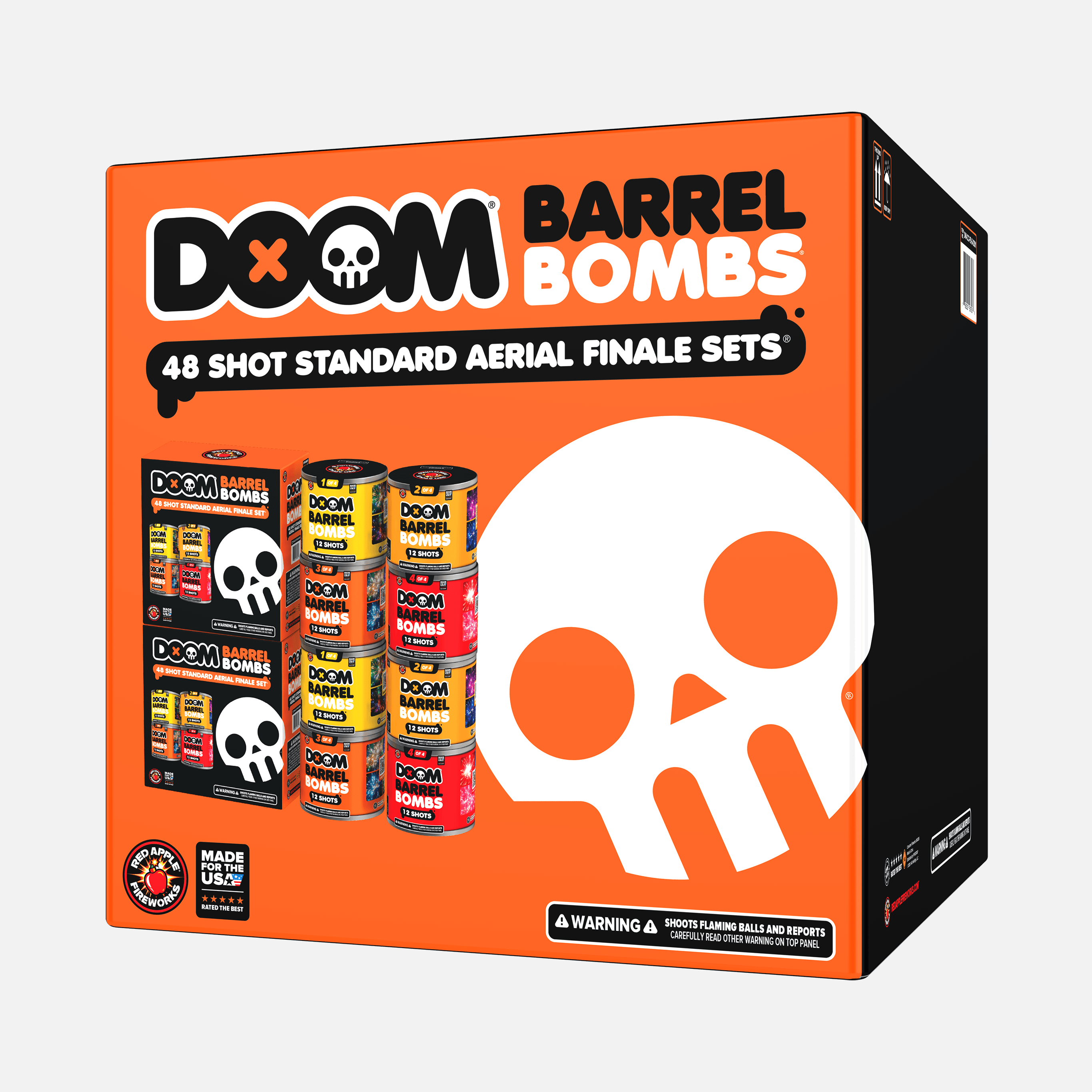DOOM® Barrel Bombs® 48 Shot Standard Aerial Finale Sets® 