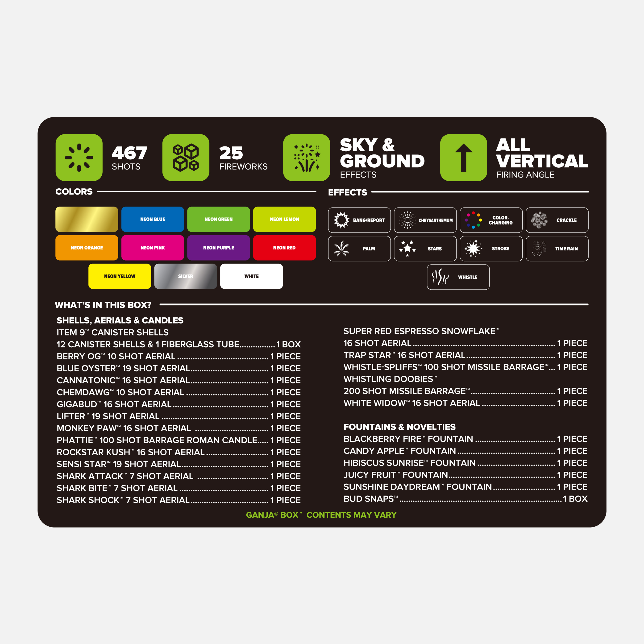 Ganja® Sky Show Sampler®