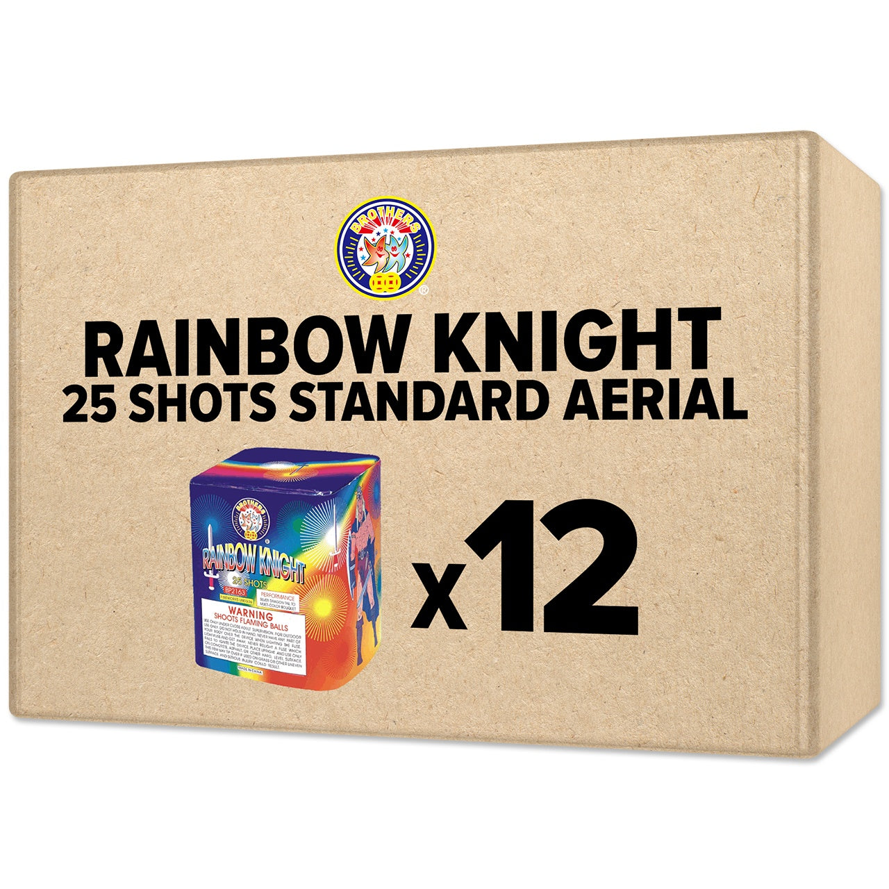 Rainbow Knight 25 Shots Standard Aerial Standard Aerial Cakes (Up to 200 Grams)