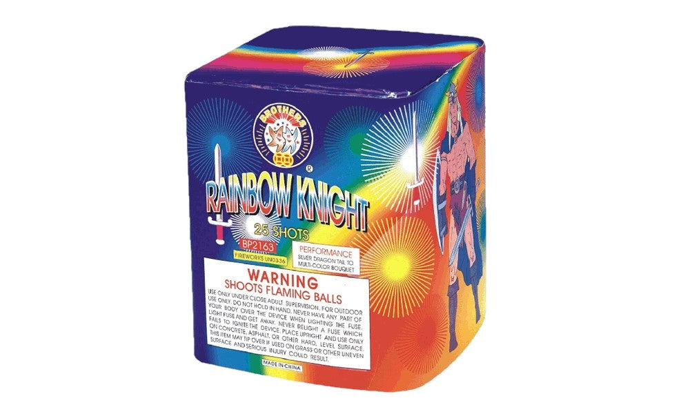 Rainbow Knight 25 Shots Standard Aerial Standard Aerial Cakes (Up to 200 Grams)
