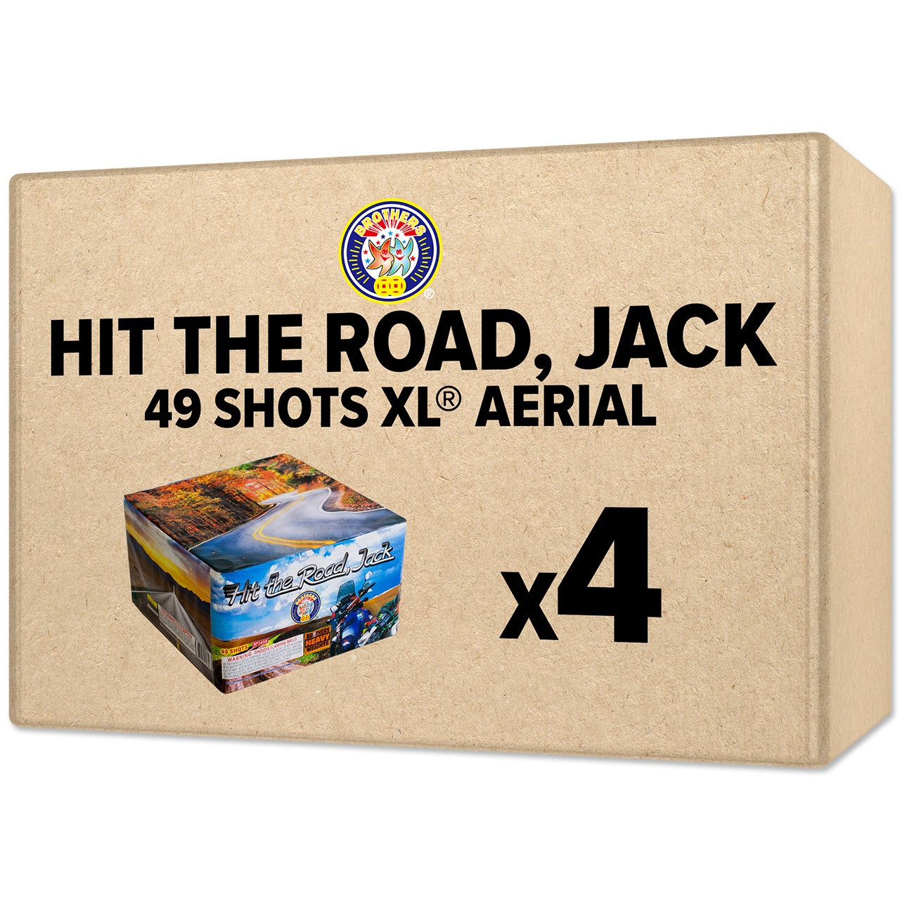 Hit The Road, Jack 49 Shots XL Aerial XL® Aerial Cakes (Up to 500 Grams)