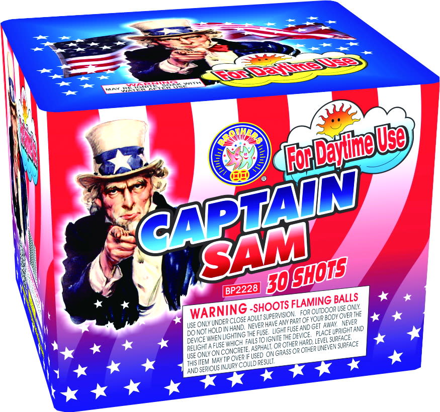 Captain Sam 30 Shot Daytime Smoke & Parachute Aerial Parachutes