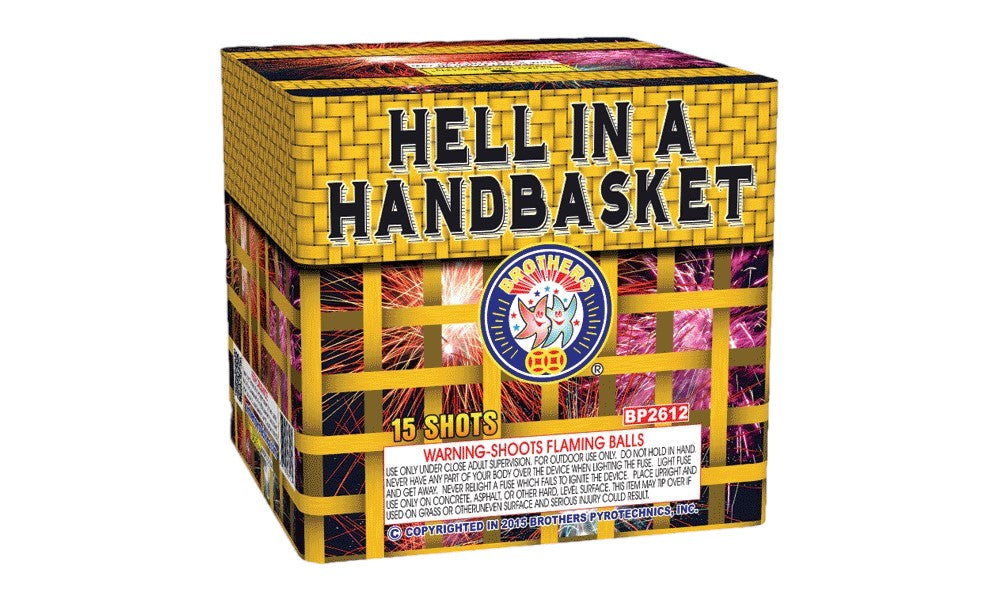 Hell In A Handbasket 15 Shots Large Aerial Large Aerial Cakes (Up to 350 Grams)