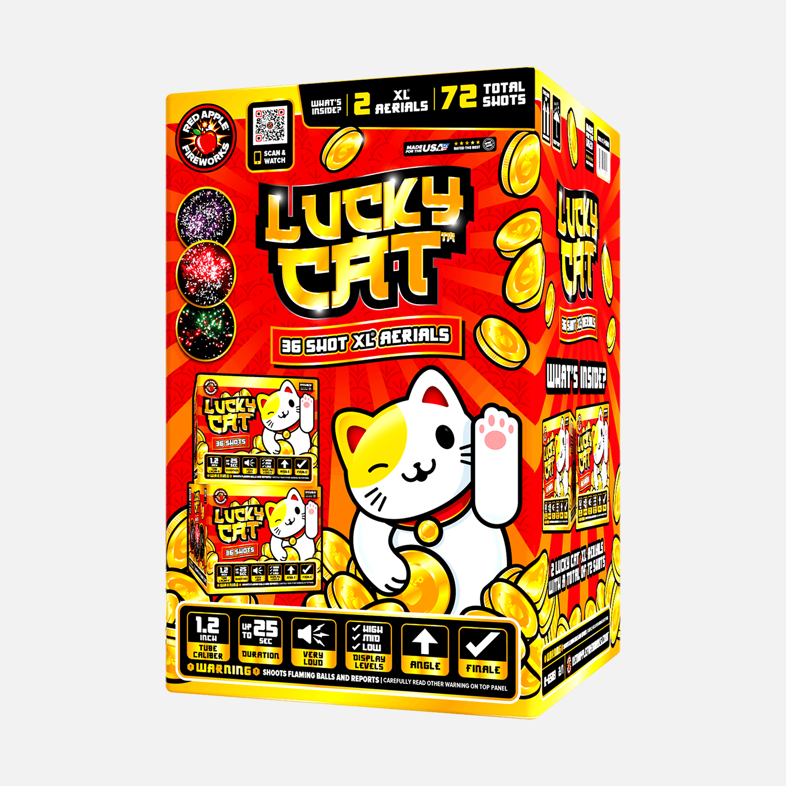 Lucky Cat™ 36-Shots XL® Aerials XL® Aerial Cakes (Up to 500 Grams)