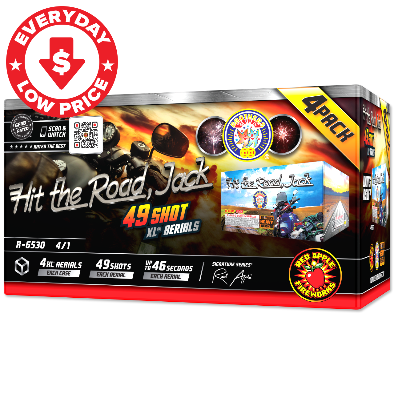 Hit The Road, Jack 49 Shots XL® Aerials by Brothers XL® Aerial Cakes (Up to 500 Grams)