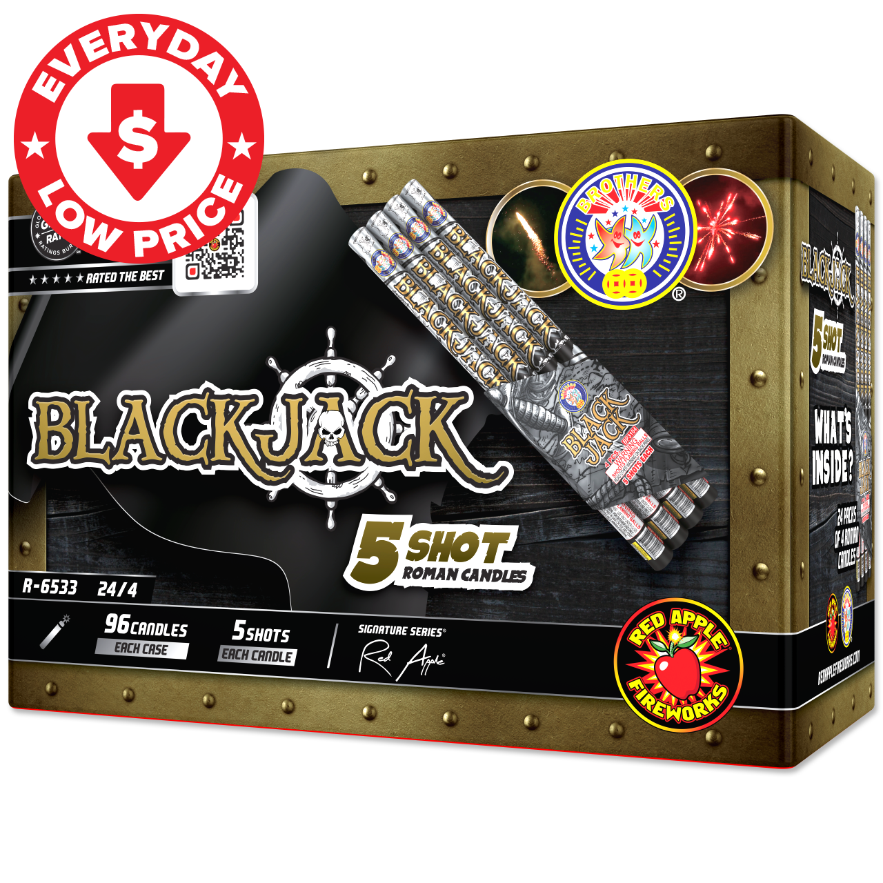 Blackjack 5 Shots Large Roman Candle by Brothers Large Roman Candles
