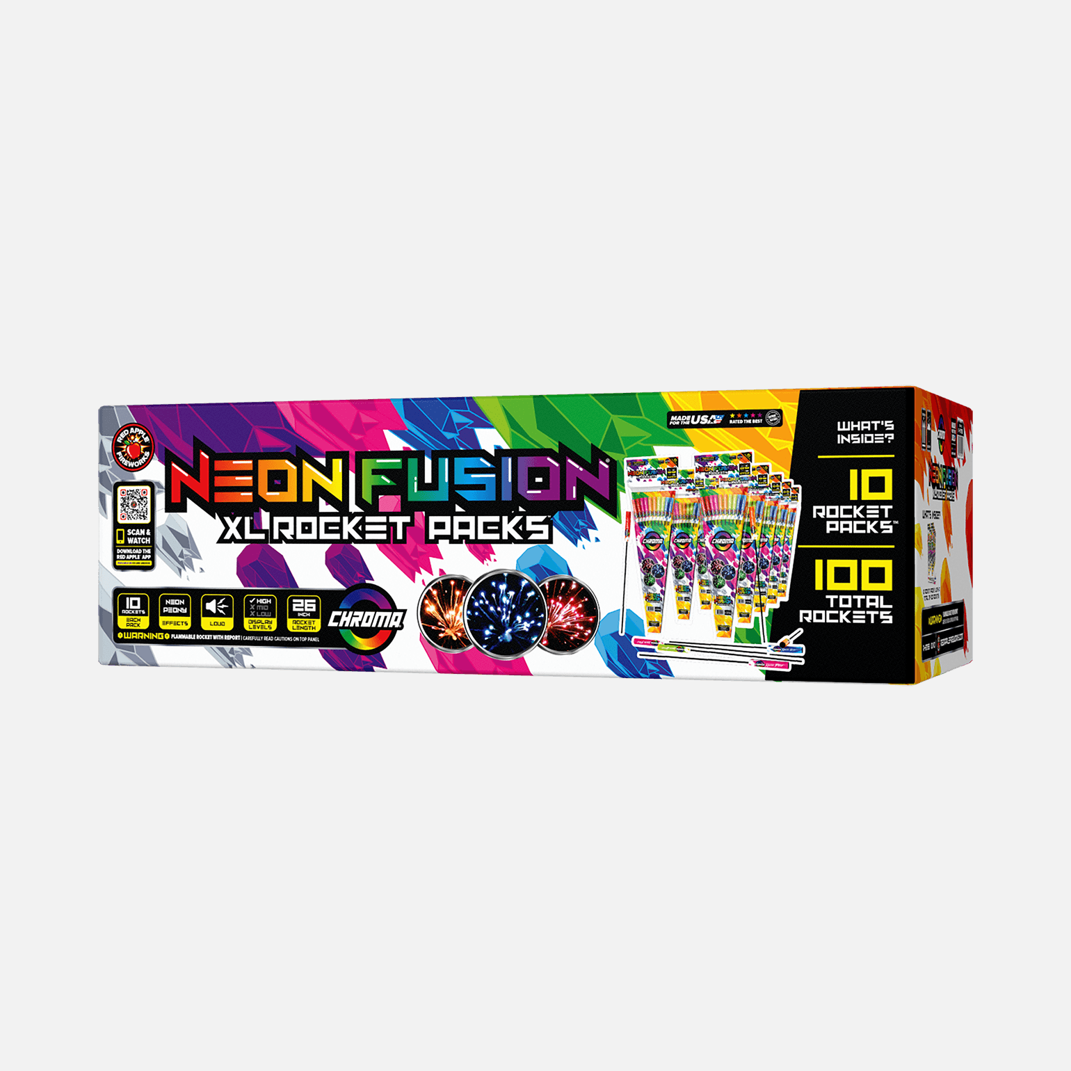 Neon Fusion® XL® Rocket Packs™ Large Rockets