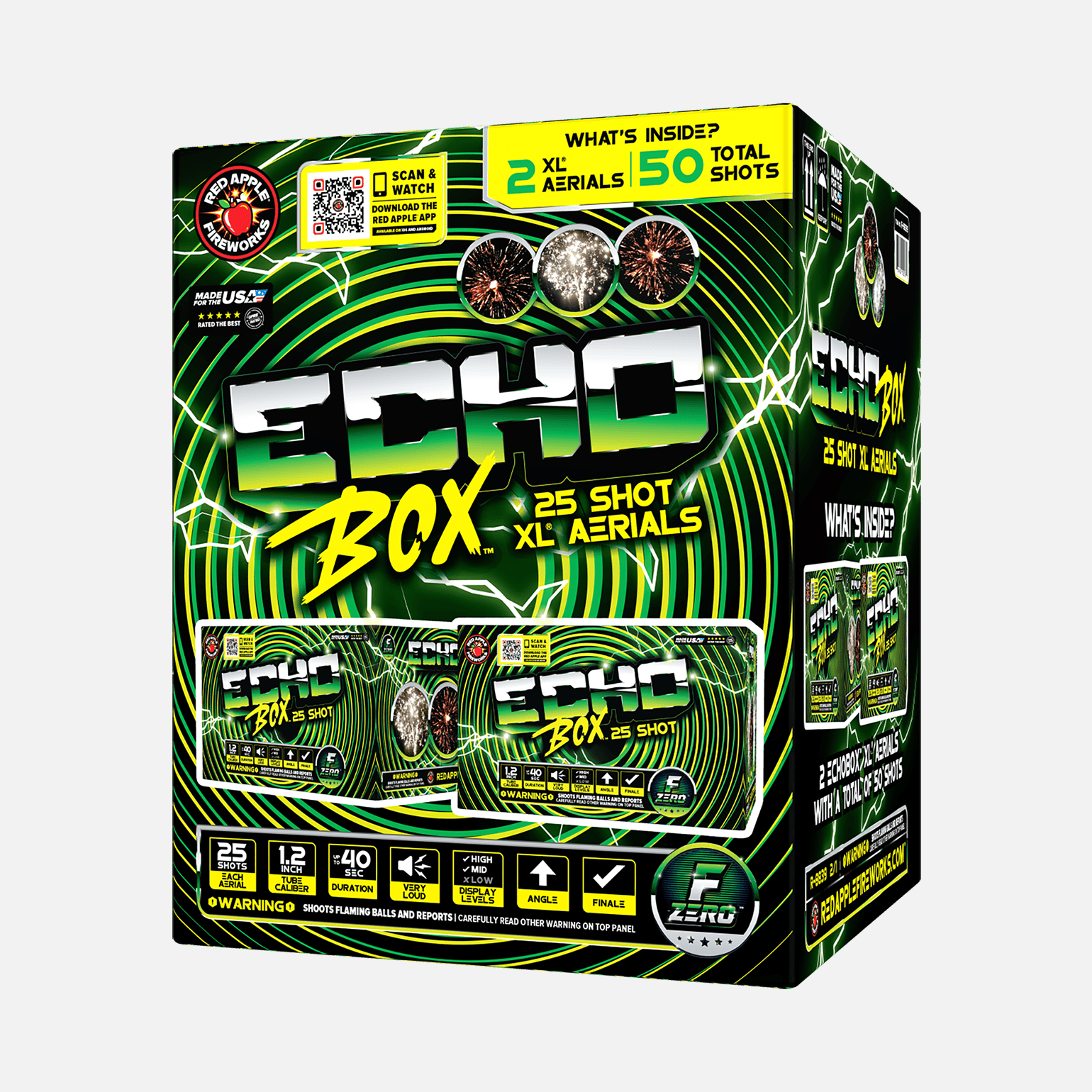 ECHOBOX™ 25 Shots XL® Aerials XL® Aerial Cakes (Up to 500 Grams)