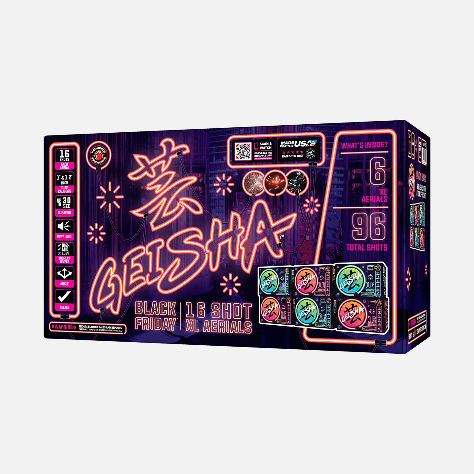 Black Friday Geisha® 16 Shots XL® Aerials XL® Aerial Cakes (Up to 500 Grams)