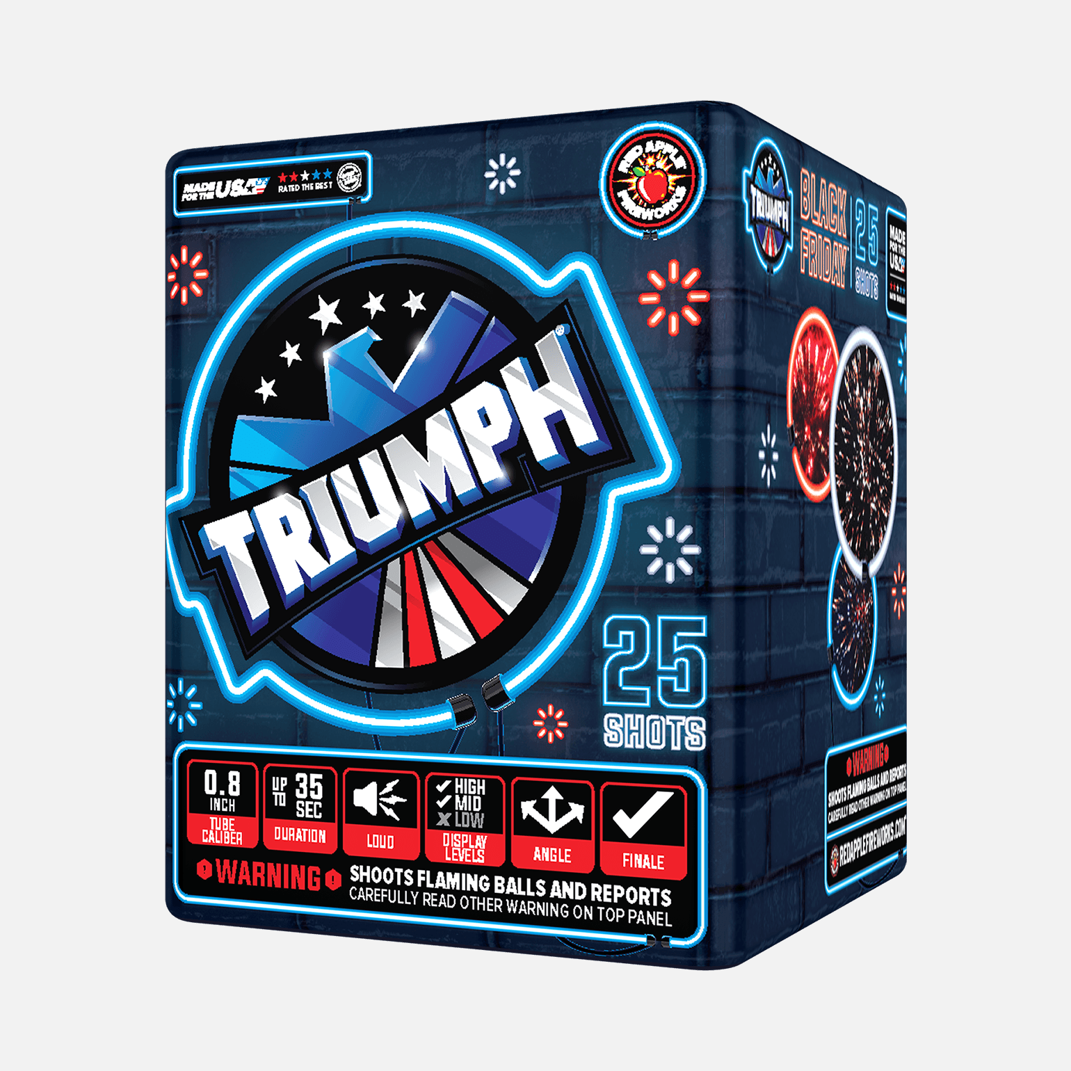 Black Friday Triumph® 25 Shots Standard Aerials Standard Aerial Cakes (Up to 200 Grams)