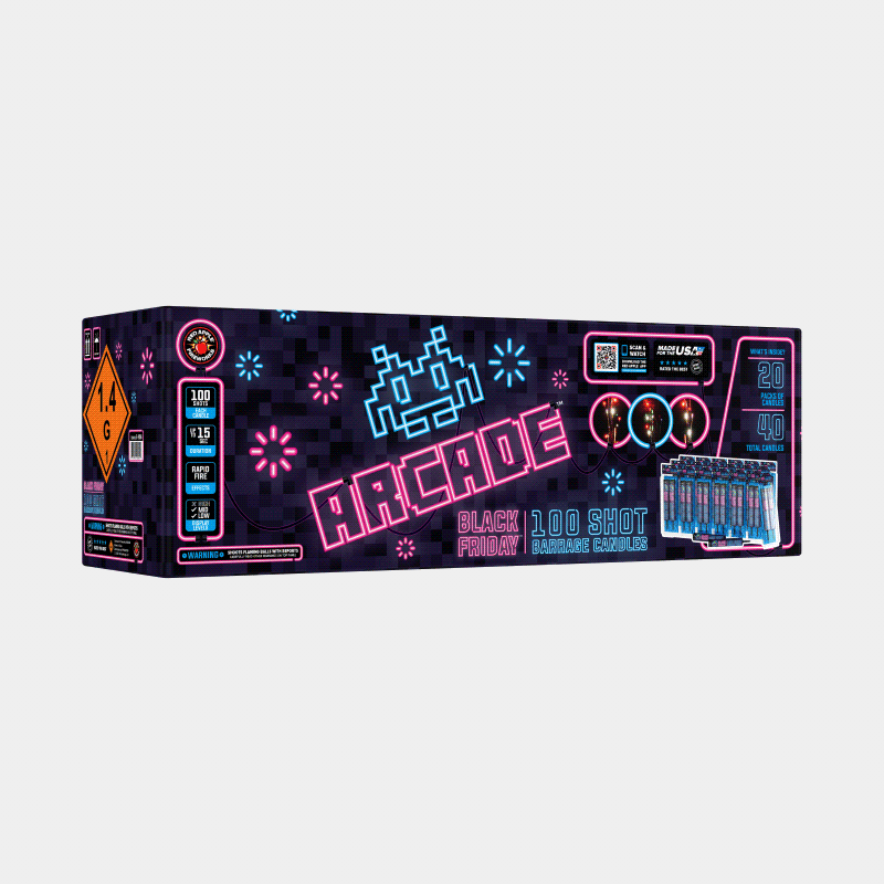 Black Friday Arcade® 100 Shot Barrage Candles Barrage Candles