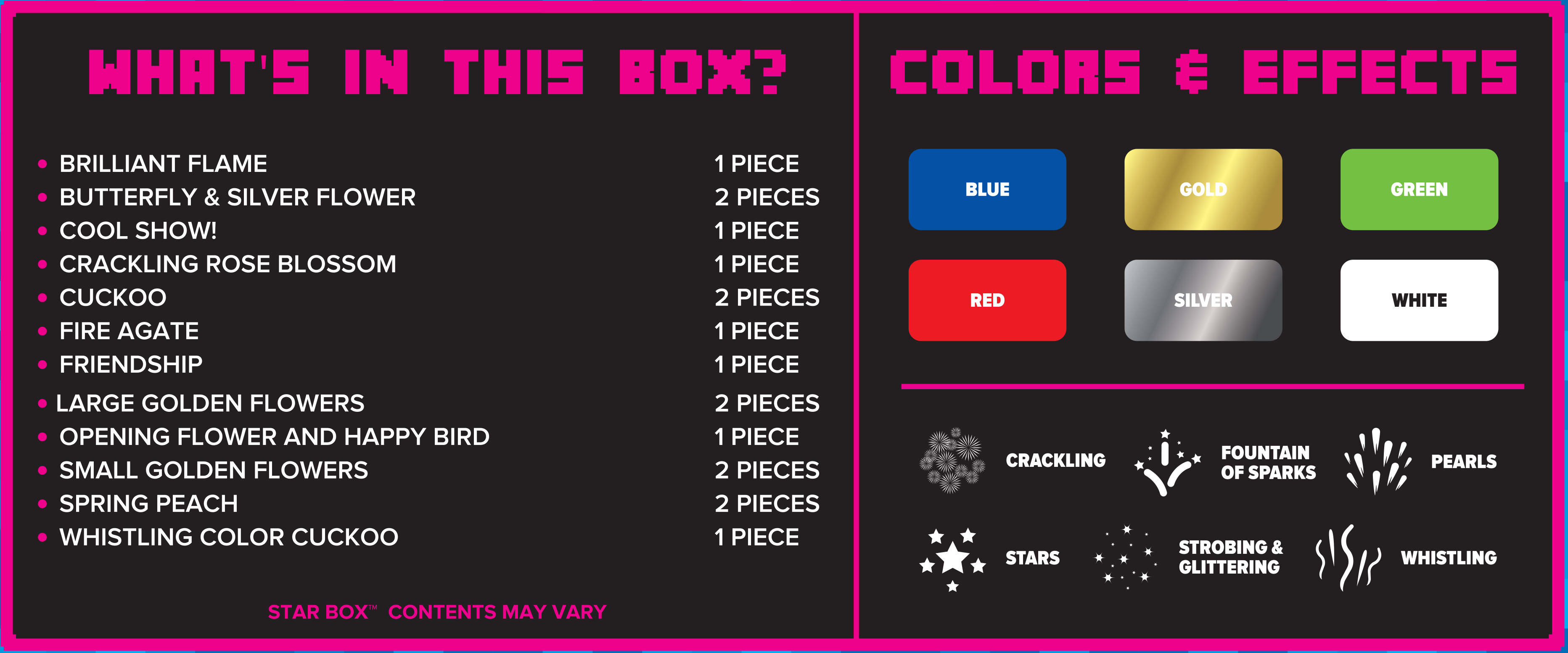 Star Box™ Fireworks Samplers™