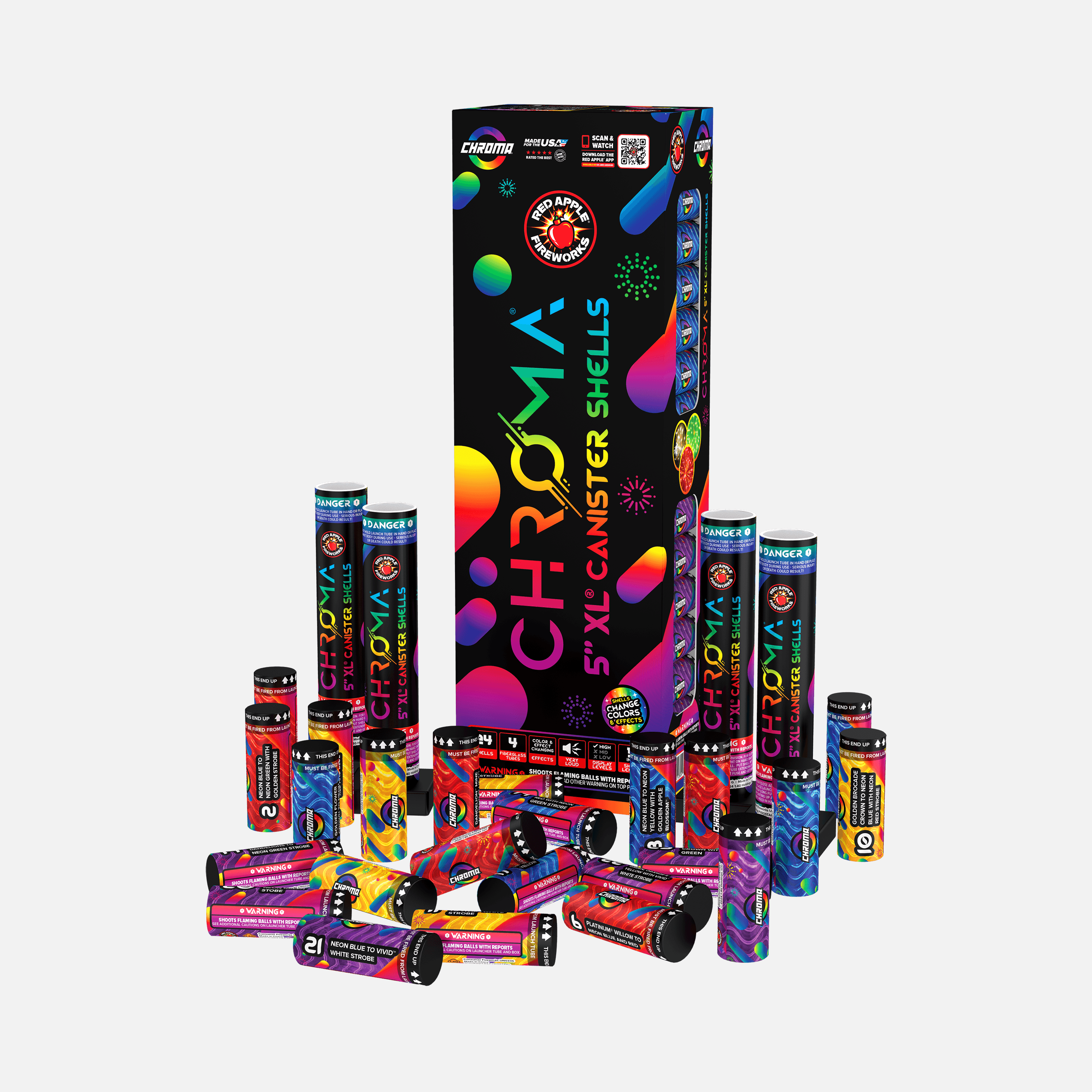 COLOR-CHANGING Chroma® 24 Shot 5 Inch XL® Canister Shells