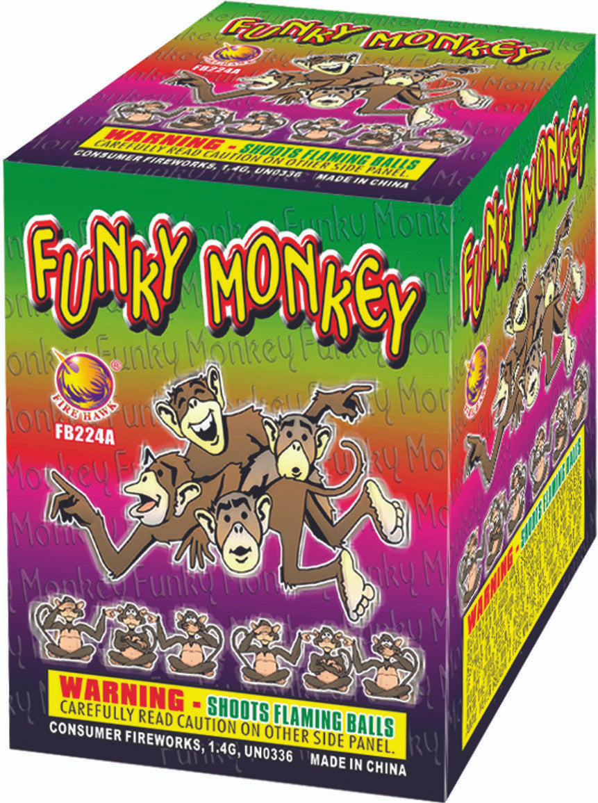 Funky Monkey 16 Shot Standard Aerials Standard Aerial Cakes (Up to 200 Grams)