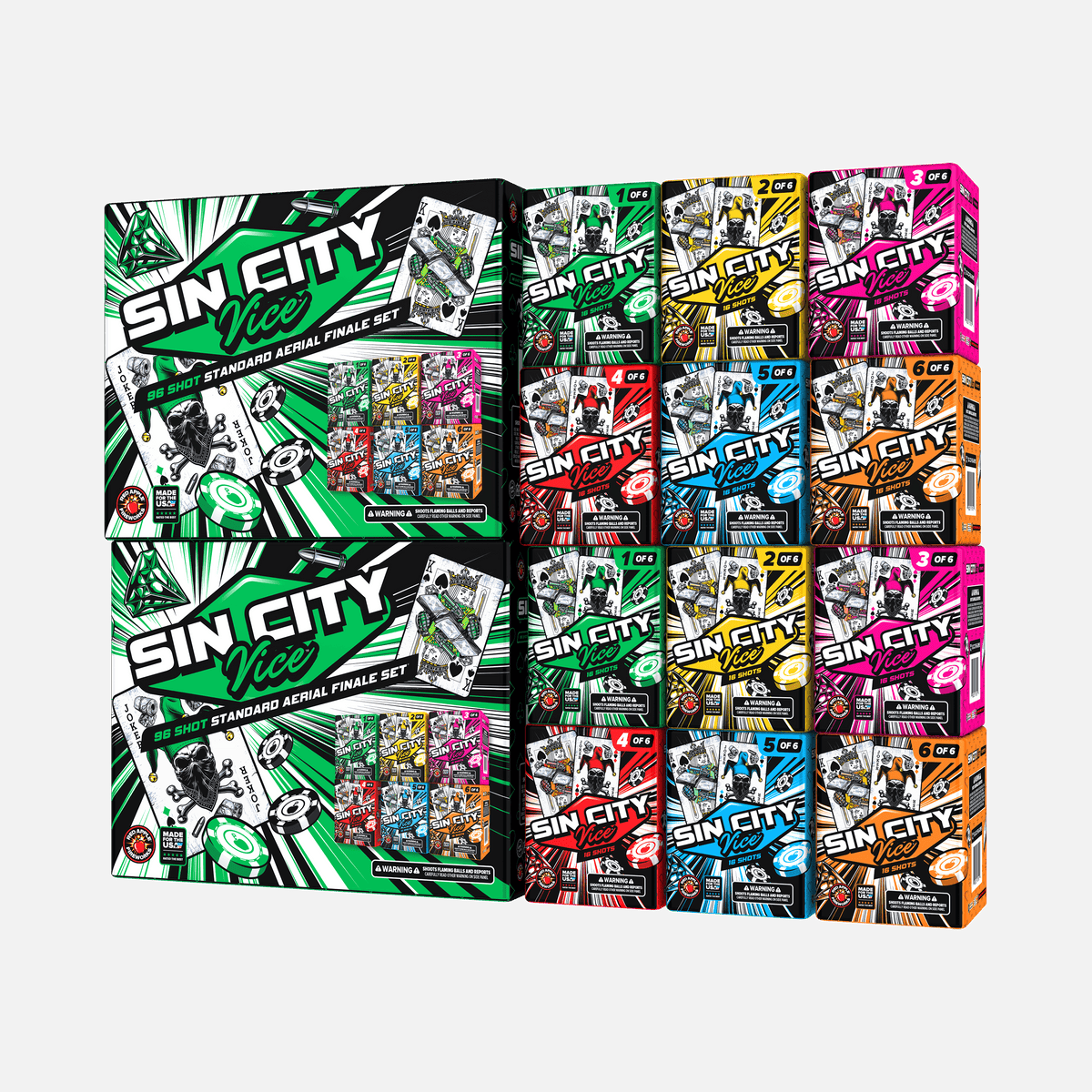 Sin City Vice™ 96 Shot Standard Aerial Finale Sets®