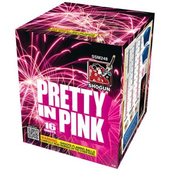 Pretty in Pink 16 Shot Standard Aerials Standard Aerial Cakes (Up to 200 Grams)